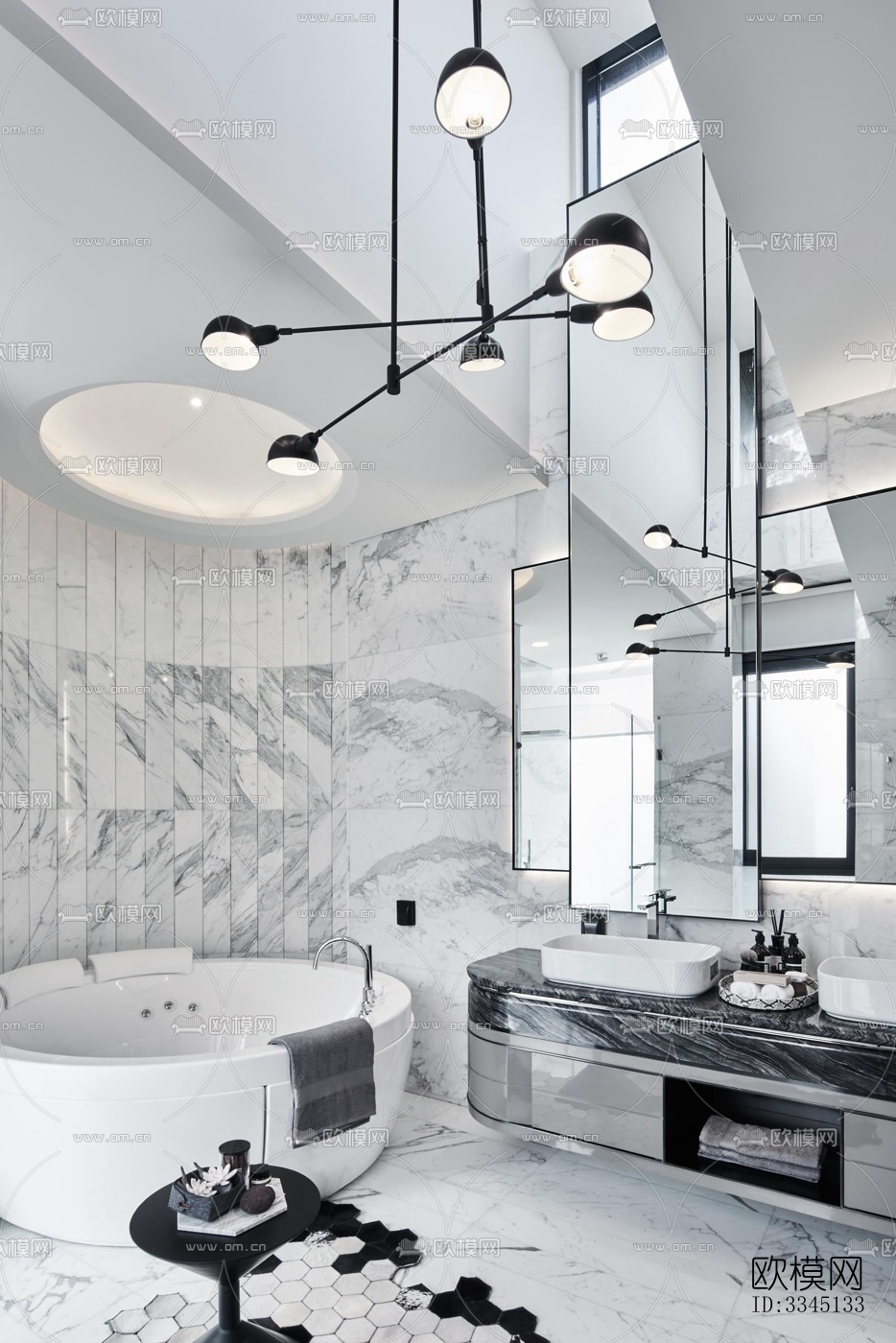 现代卫生间效果图下载（渲染图1）