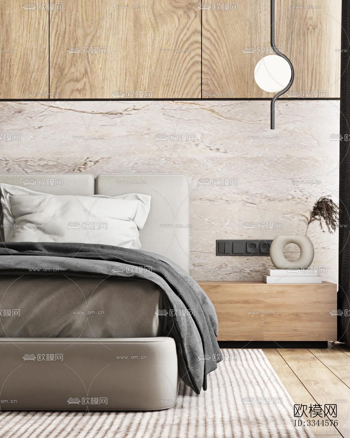 现代卧室效果图下载（渲染图7）