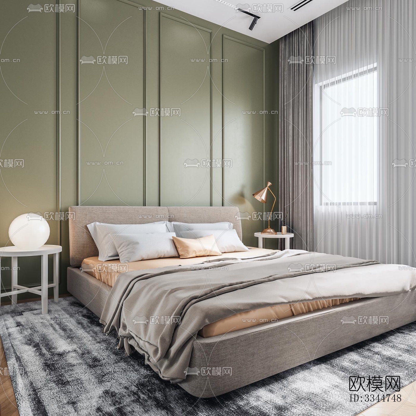 现代卧室效果图下载（渲染图9）