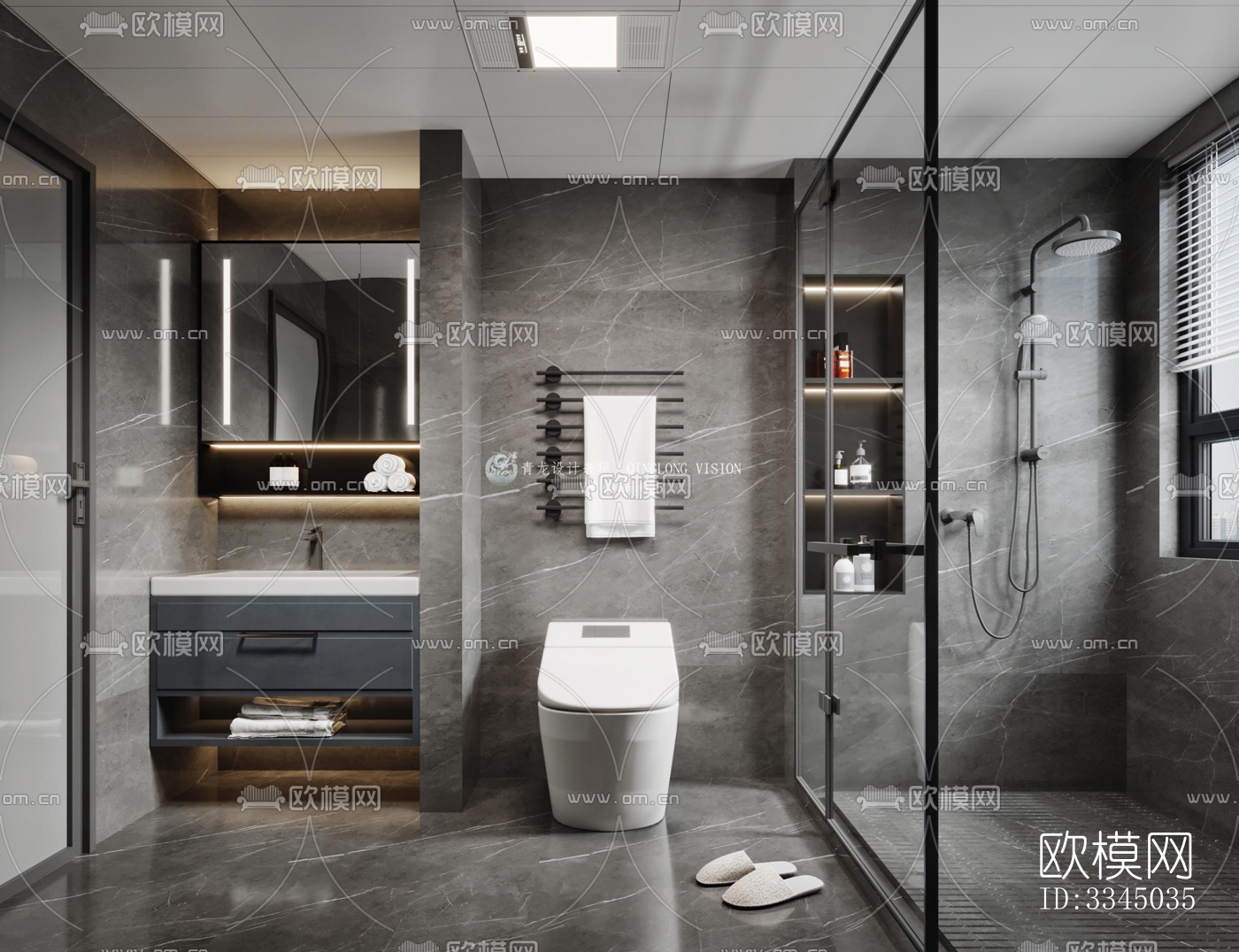 现代卫生间效果图下载（渲染图7）