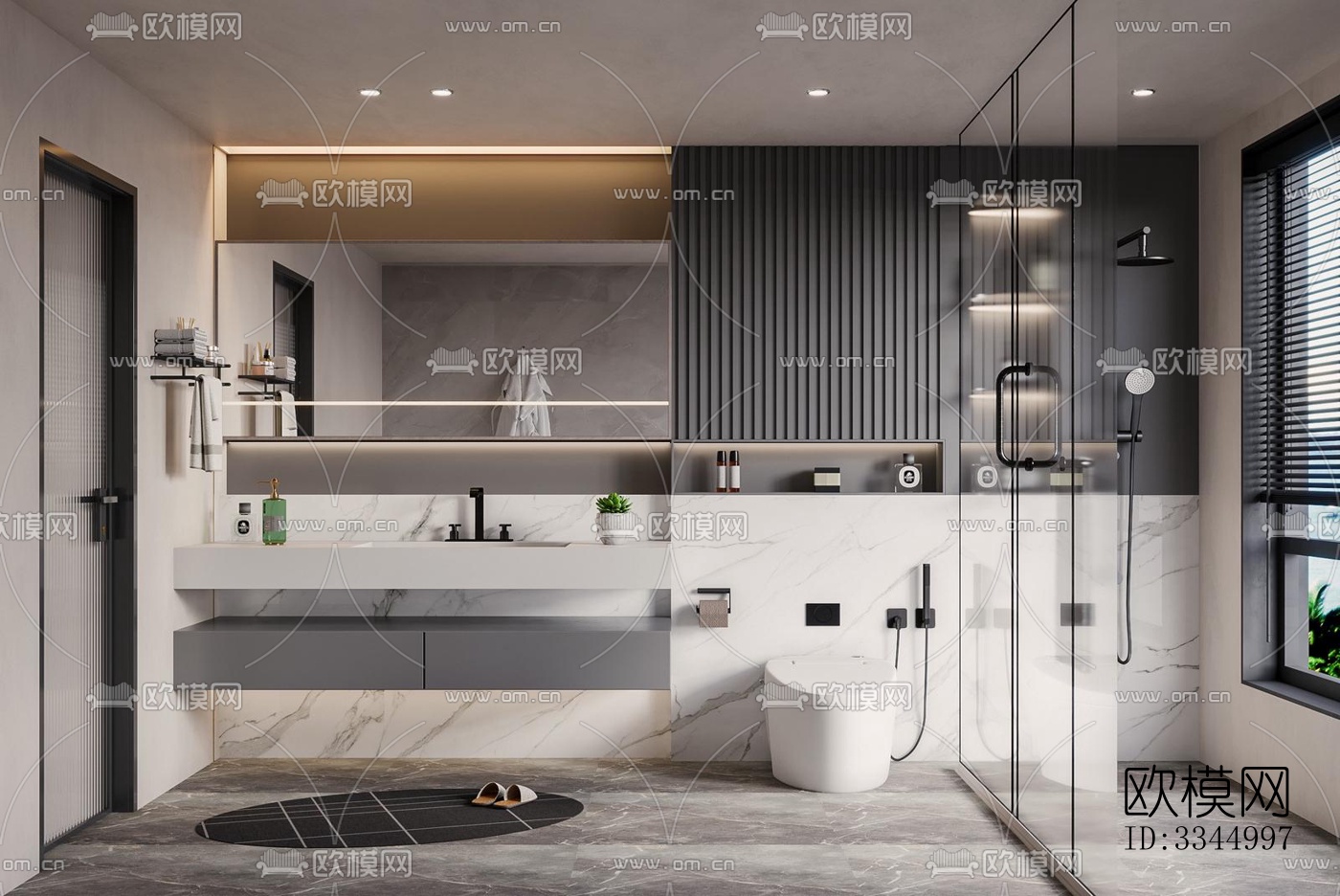 现代卫生间效果图下载（渲染图13）