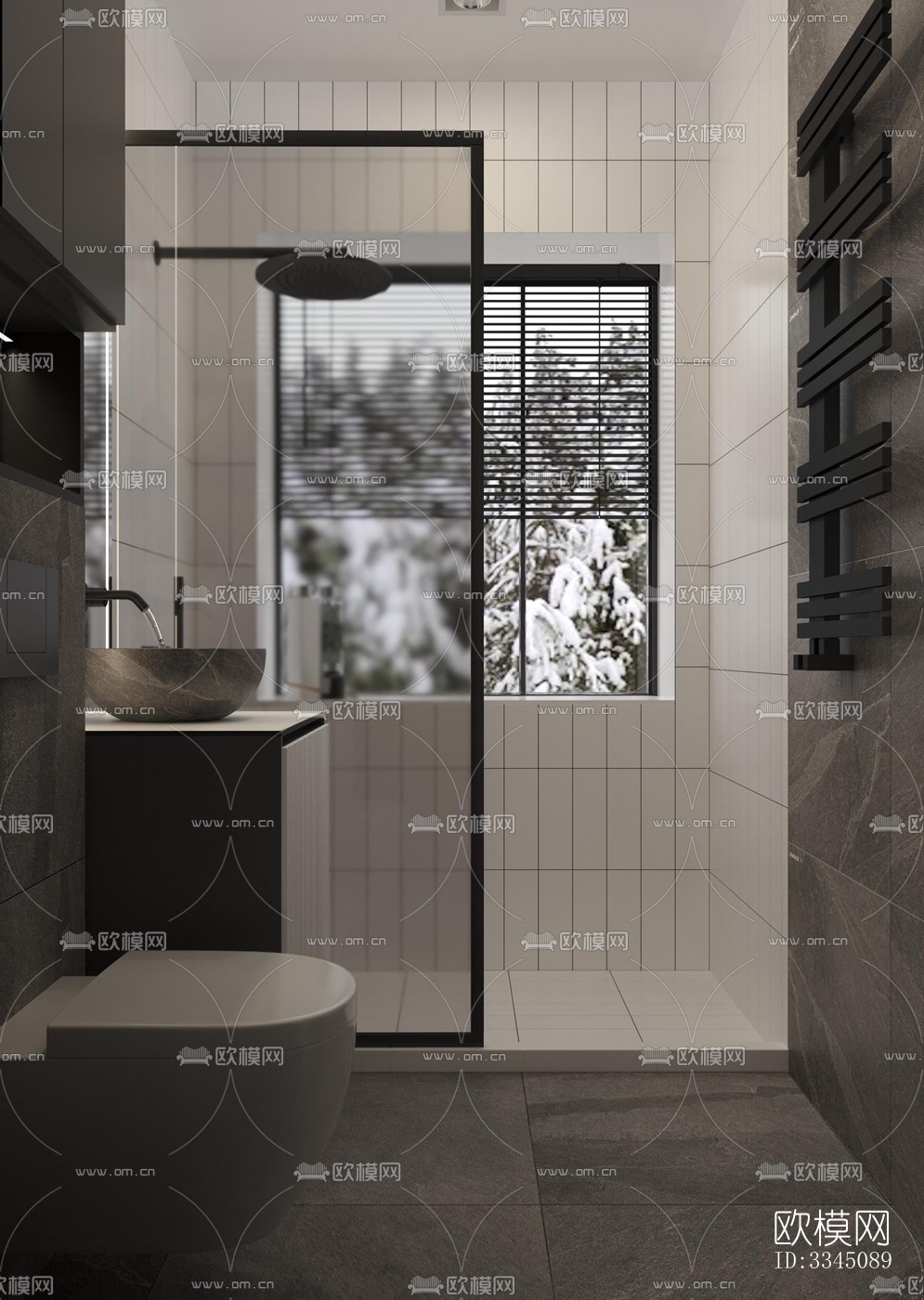 现代卫生间效果图下载（渲染图4）
