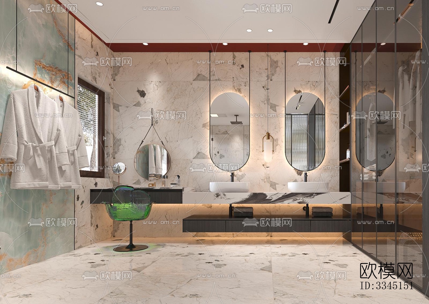 现代卫生间效果图下载（渲染图3）