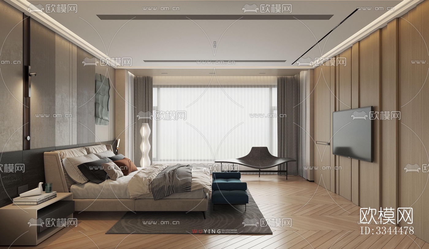 现代卧室效果图下载（渲染图4）