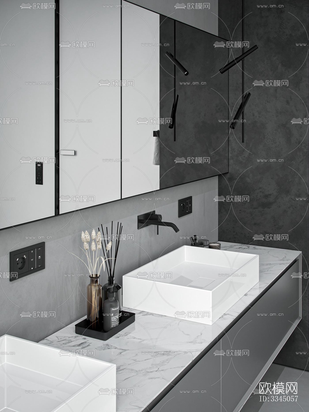 现代卫生间效果图下载（渲染图3）