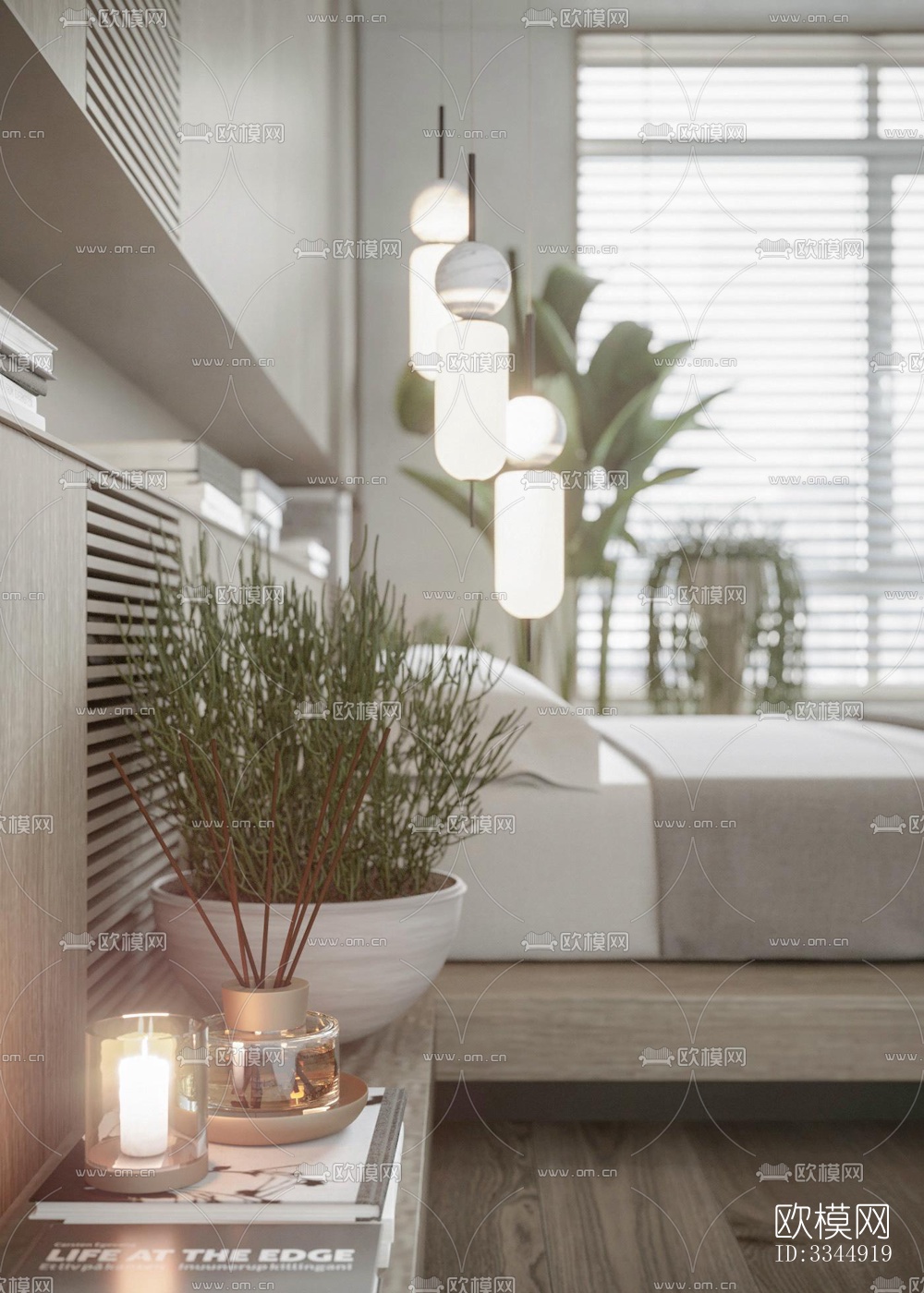 现代卧室效果图下载（渲染图2）