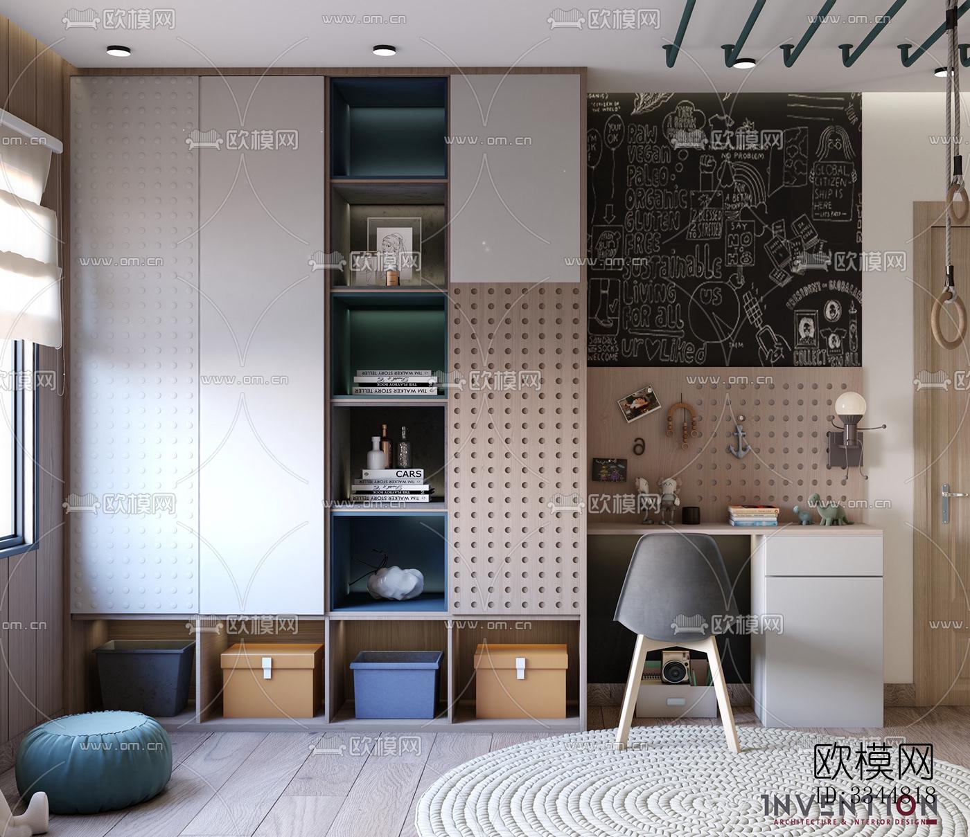 现代卧室效果图下载（渲染图7）