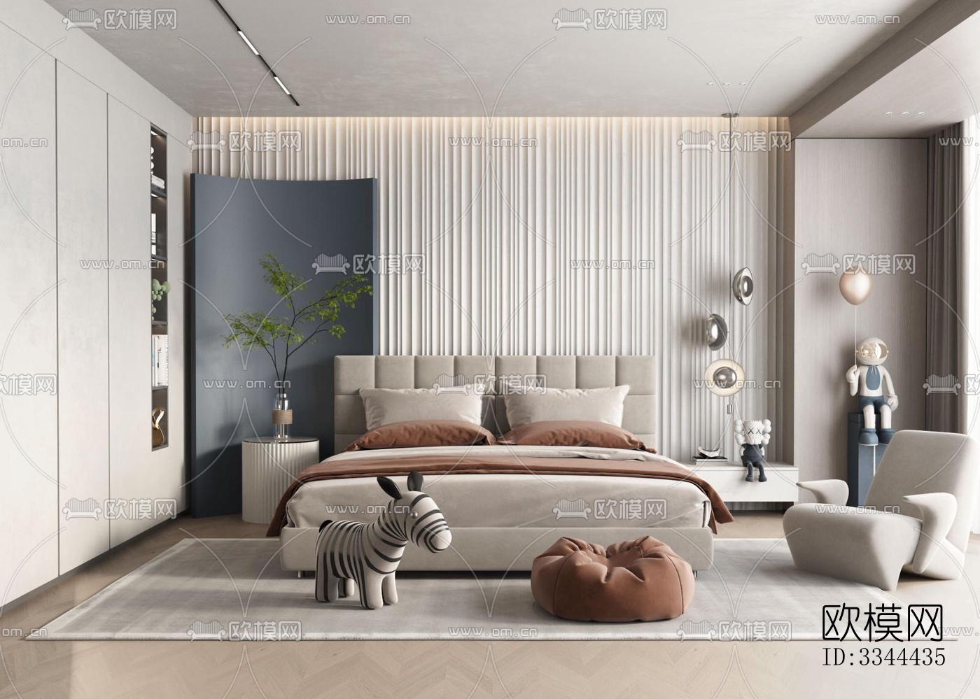 现代卧室效果图下载（渲染图5）