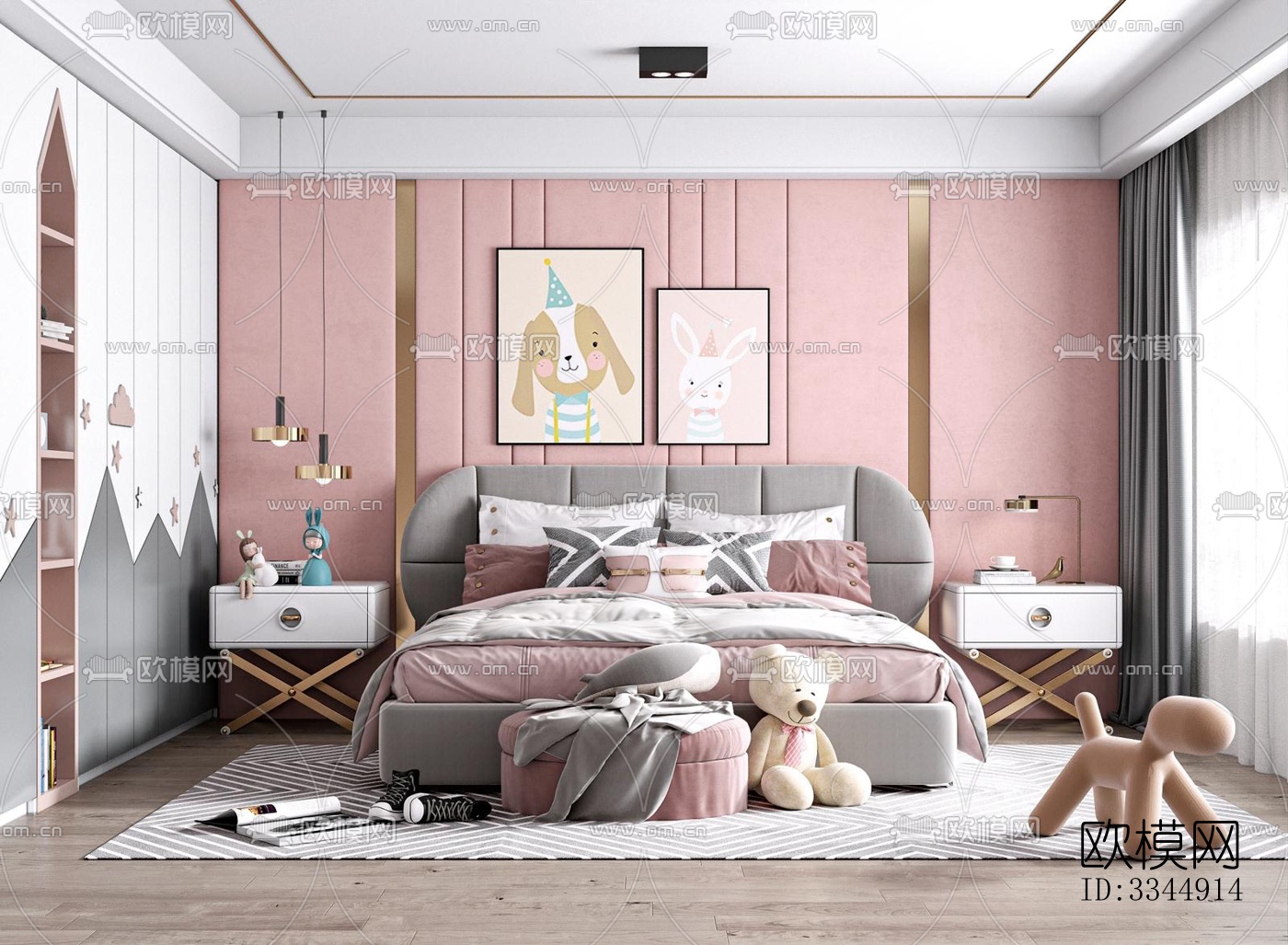 现代卧室效果图下载（渲染图4）