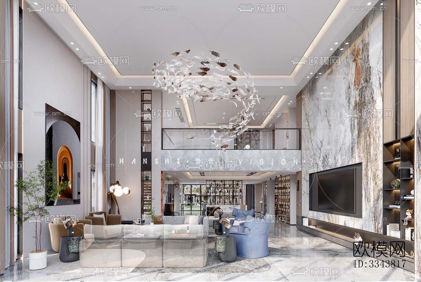 现代别墅效果图下载（渲染图1）