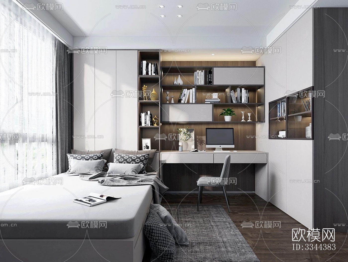 现代卧室效果图下载（渲染图3）