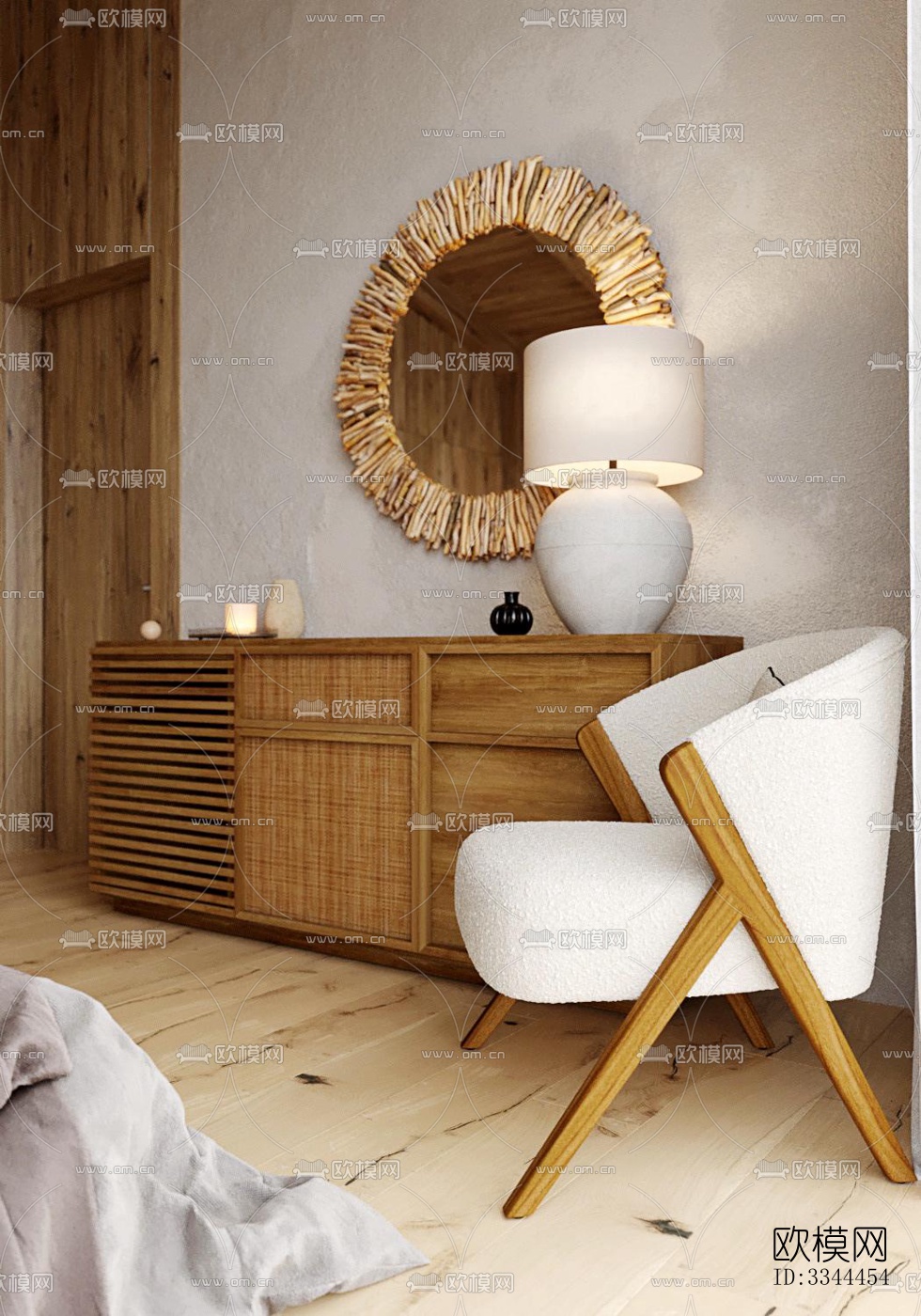 现代卧室效果图下载（渲染图3）