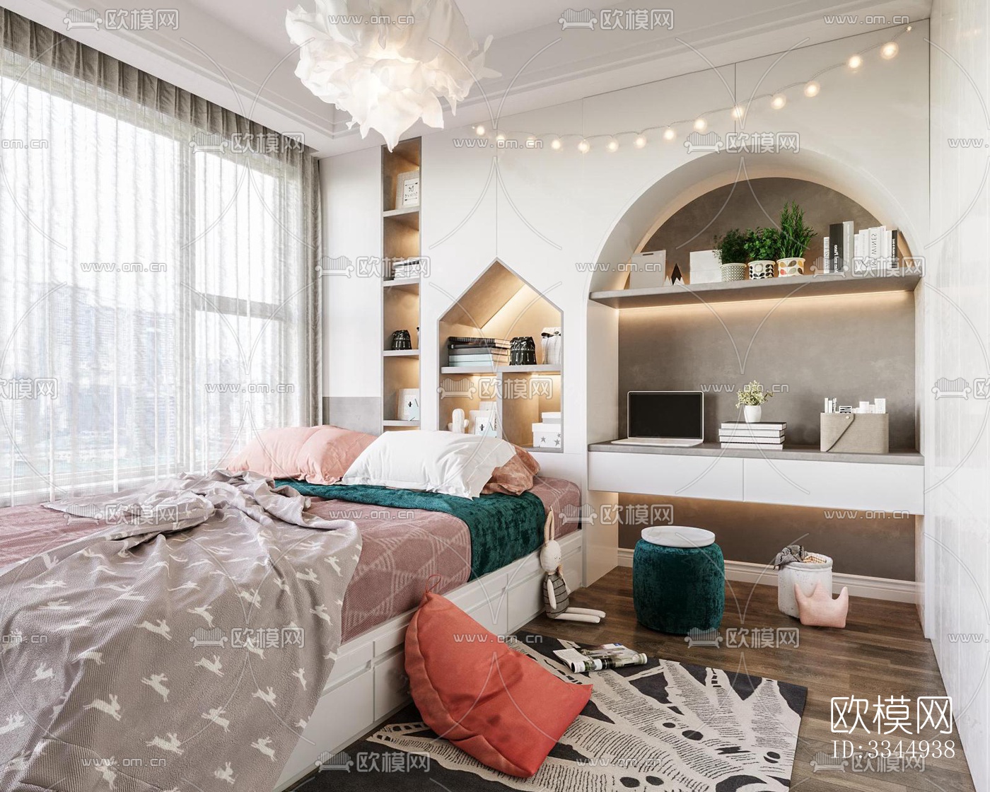 现代卧室效果图下载（渲染图2）
