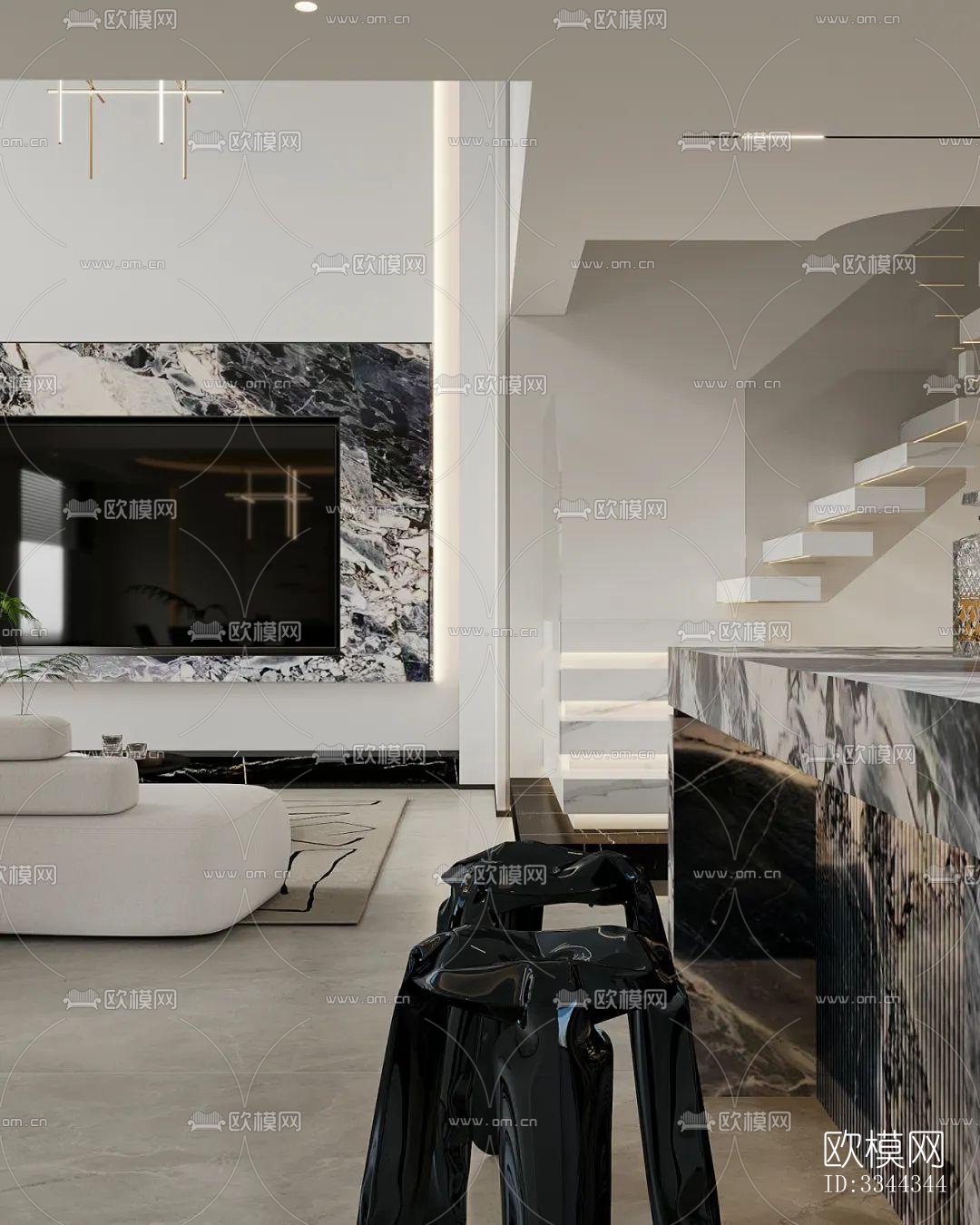 现代别墅效果图下载（渲染图1）