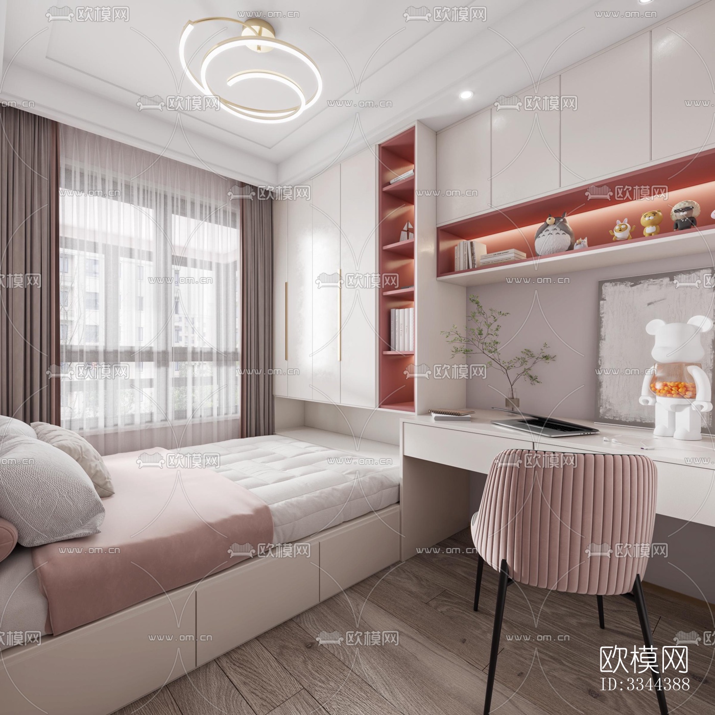 现代卧室效果图下载（渲染图3）