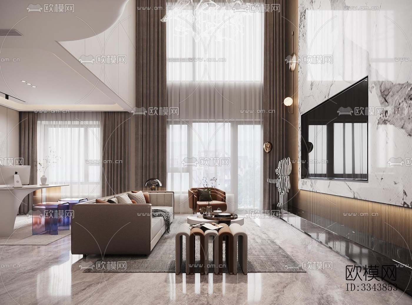 现代别墅效果图下载（渲染图1）