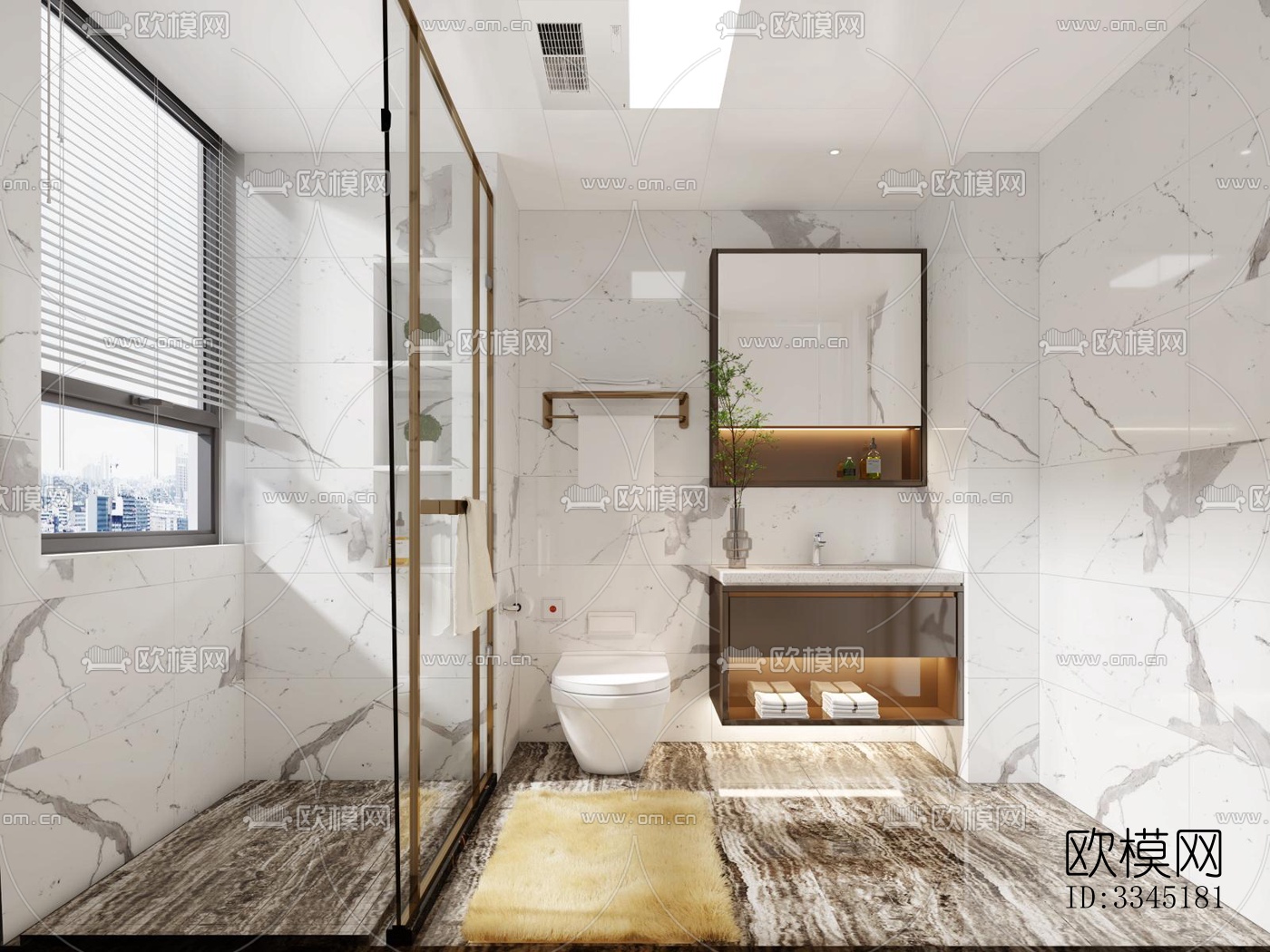 现代卫生间效果图下载（渲染图6）
