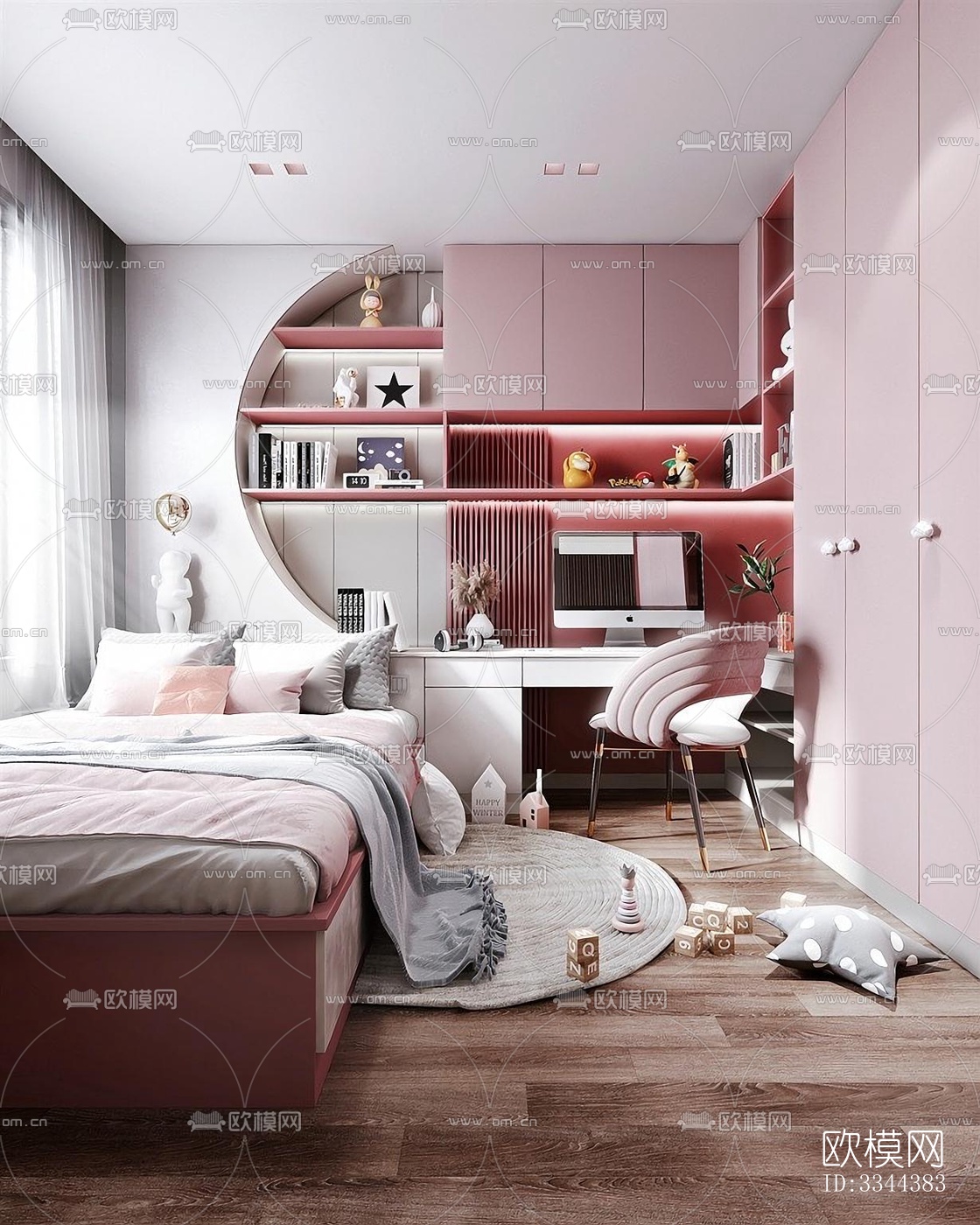 现代卧室效果图下载（渲染图5）