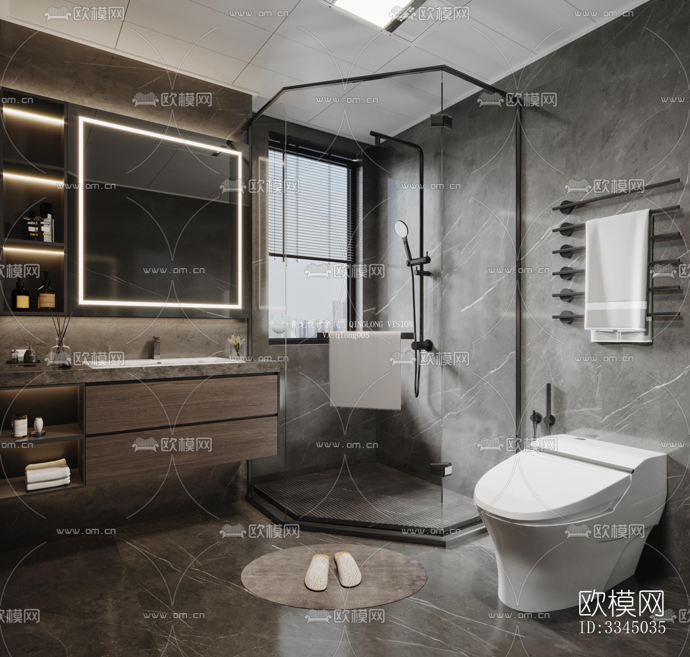 现代卫生间效果图下载（渲染图8）
