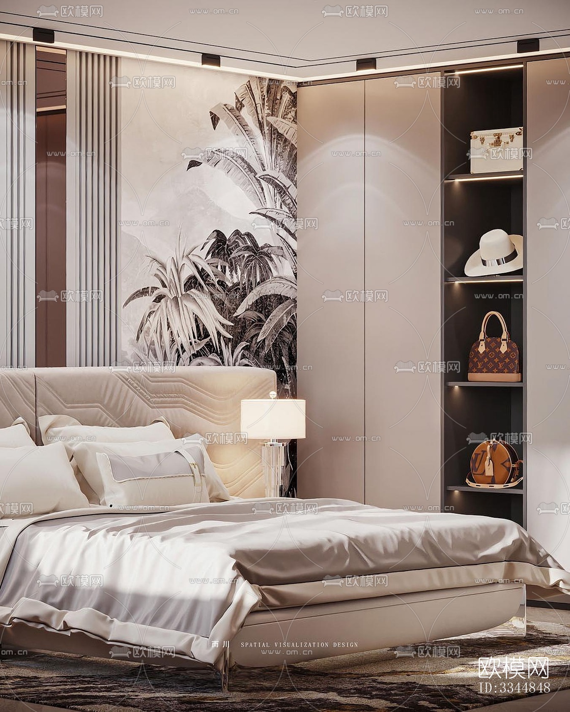 现代卧室效果图下载（渲染图4）