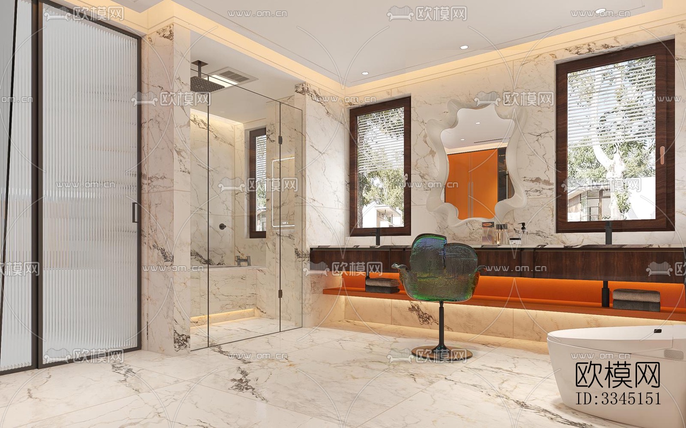 现代卫生间效果图下载（渲染图6）