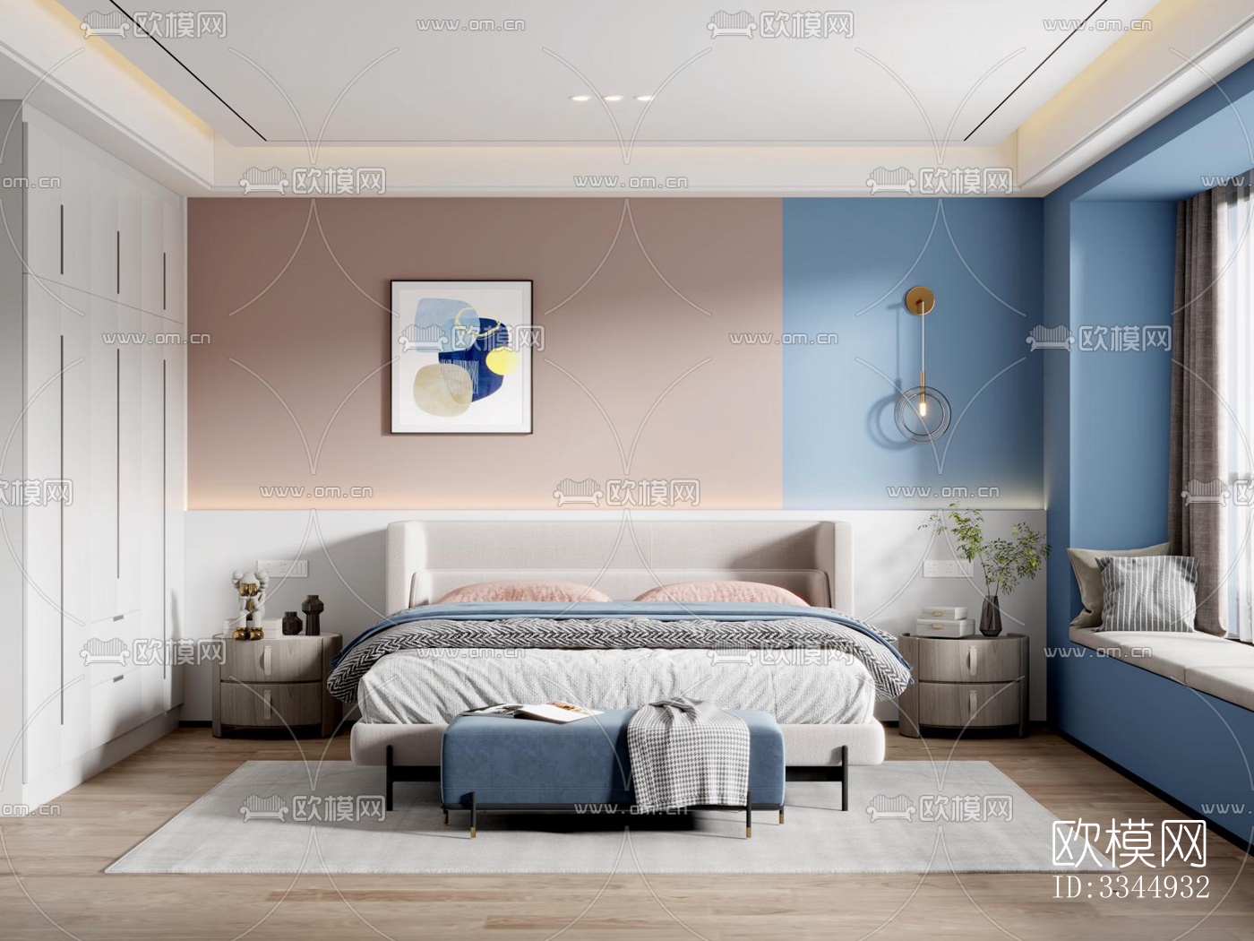 现代卧室效果图下载（渲染图12）
