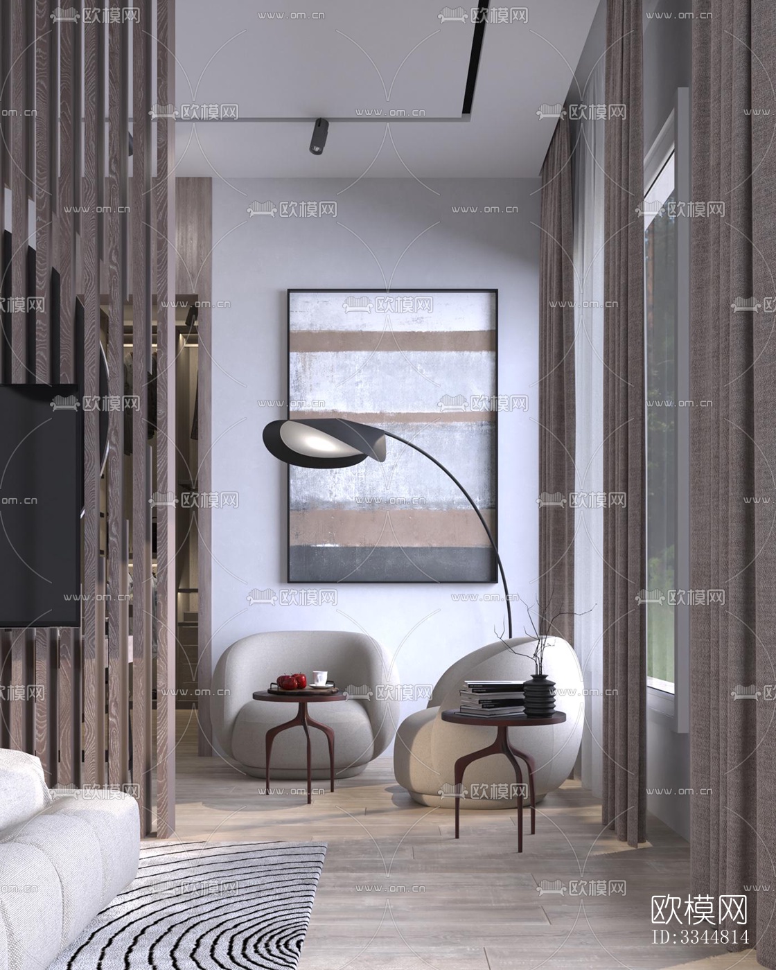 现代卧室效果图下载（渲染图5）