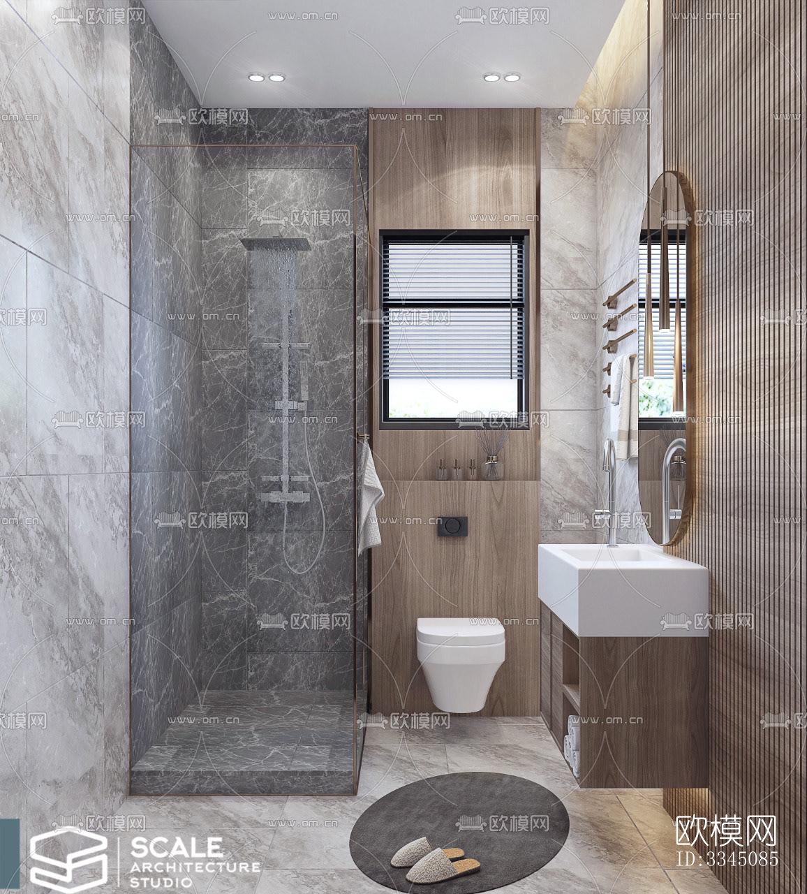 现代卫生间效果图下载（渲染图2）