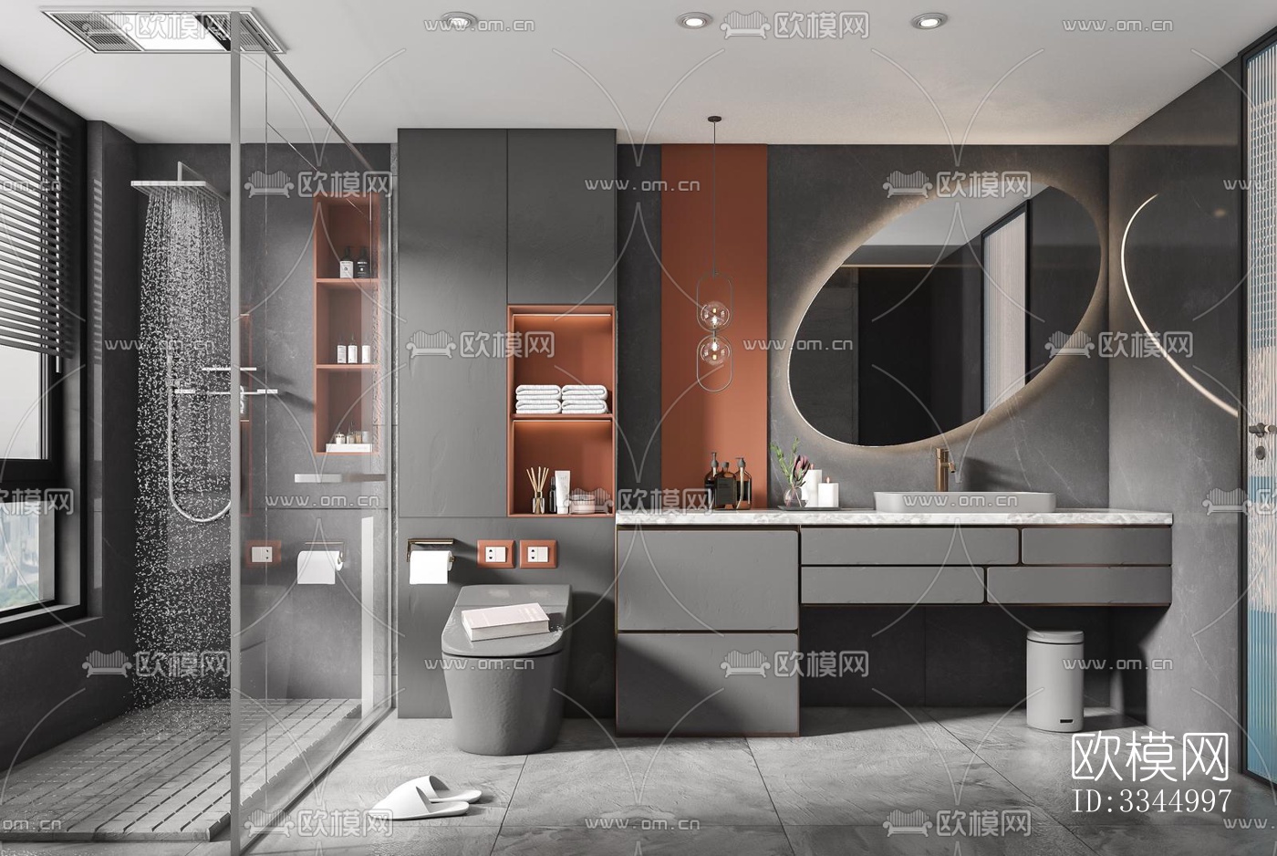 现代卫生间效果图下载（渲染图6）