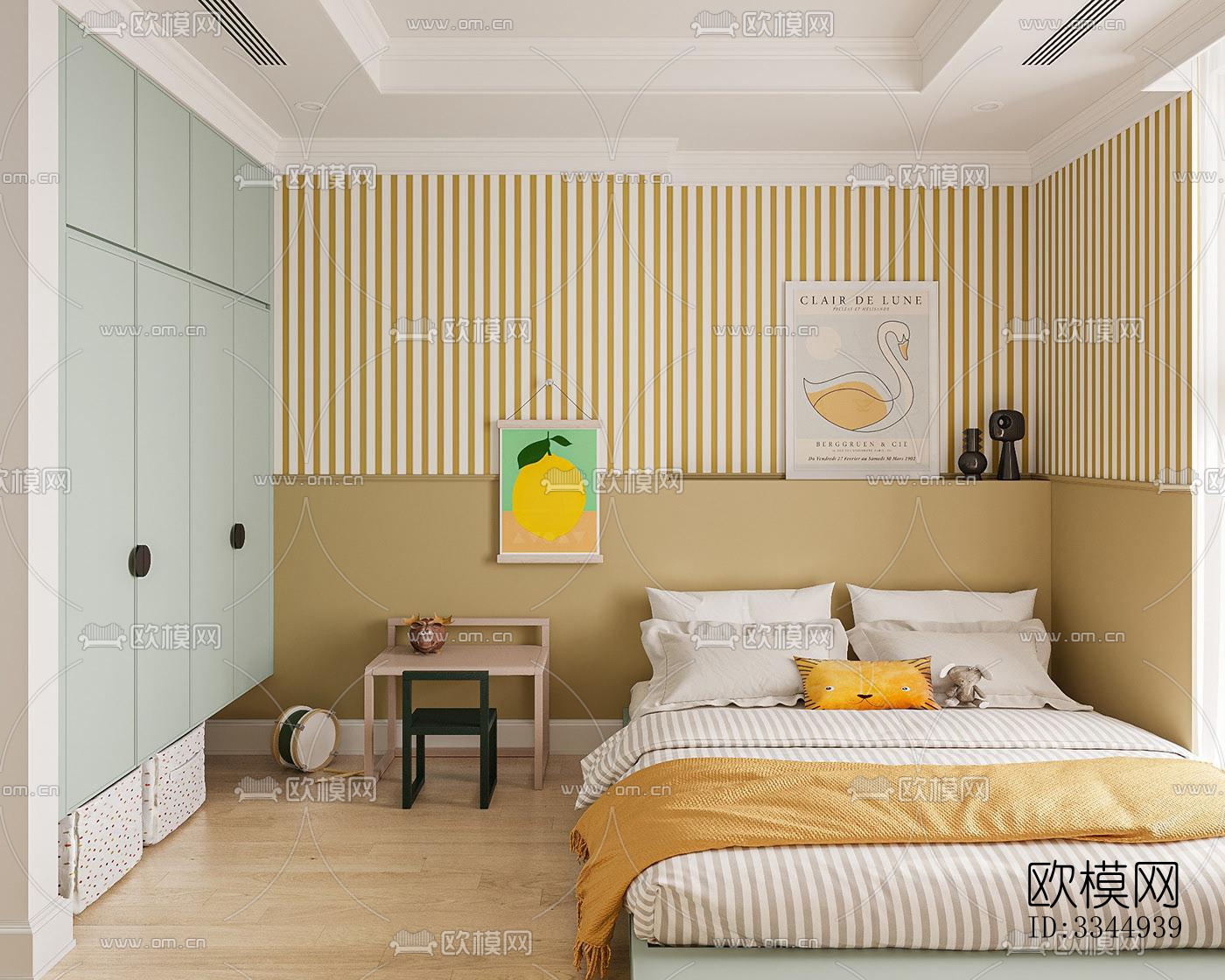 现代卧室效果图下载（渲染图6）