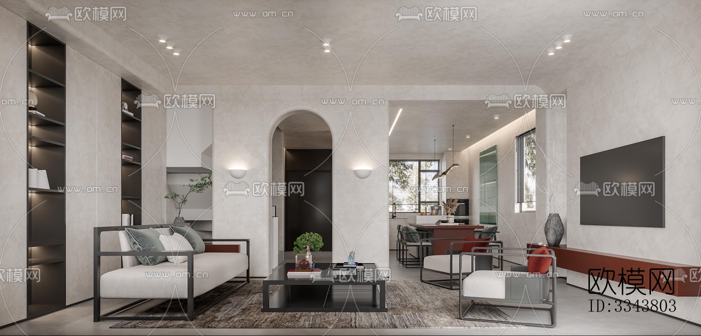 新中式别墅效果图下载（渲染图1）