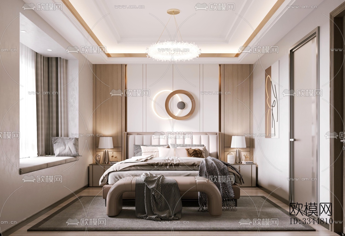 现代卧室效果图下载（渲染图2）