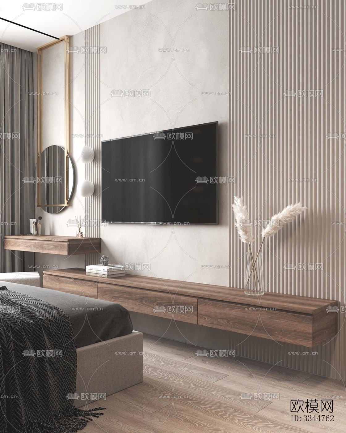 现代卧室效果图下载（渲染图7）