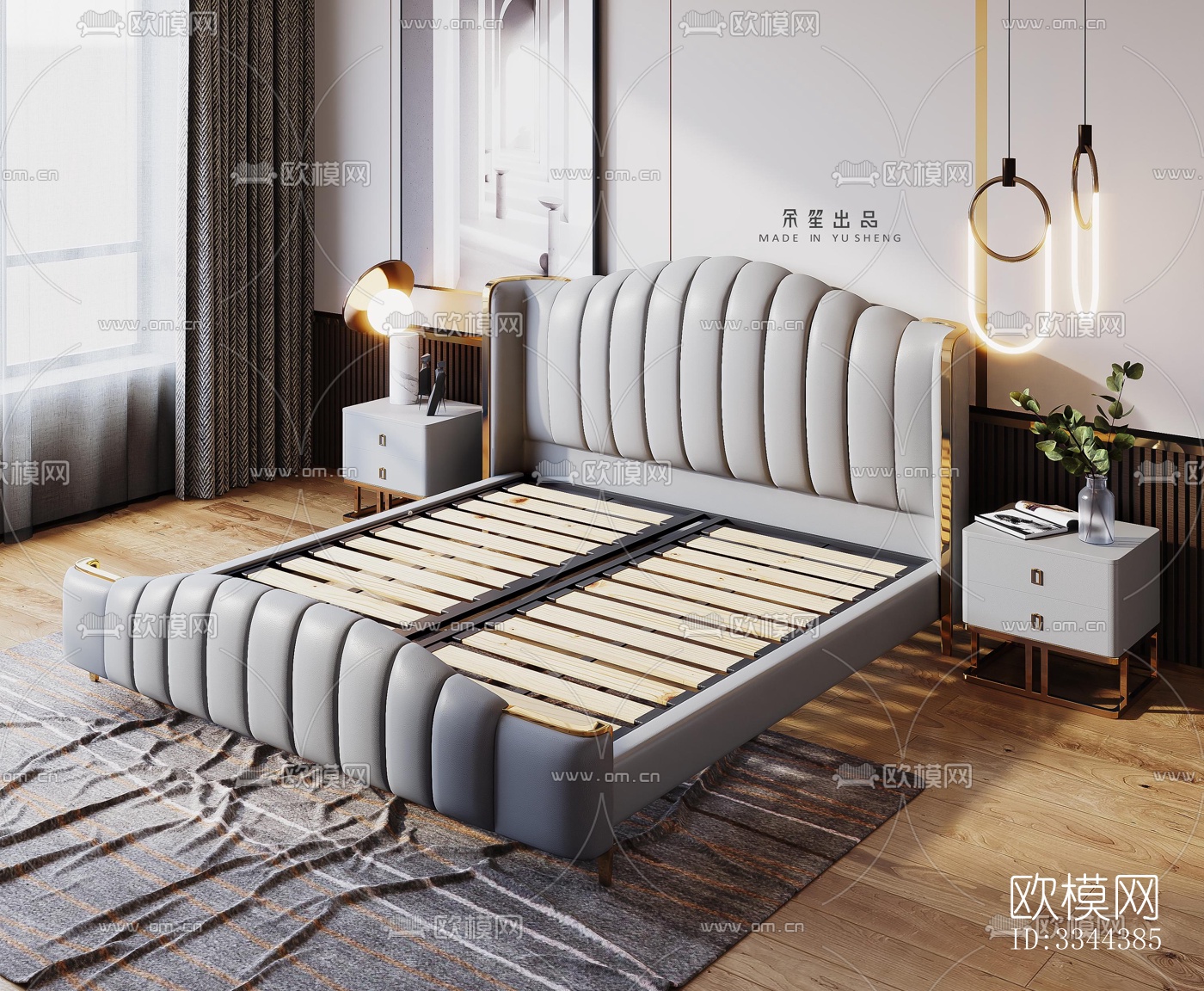 现代卧室效果图下载（渲染图4）