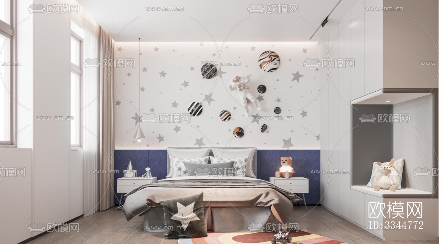 现代卧室效果图下载（渲染图7）