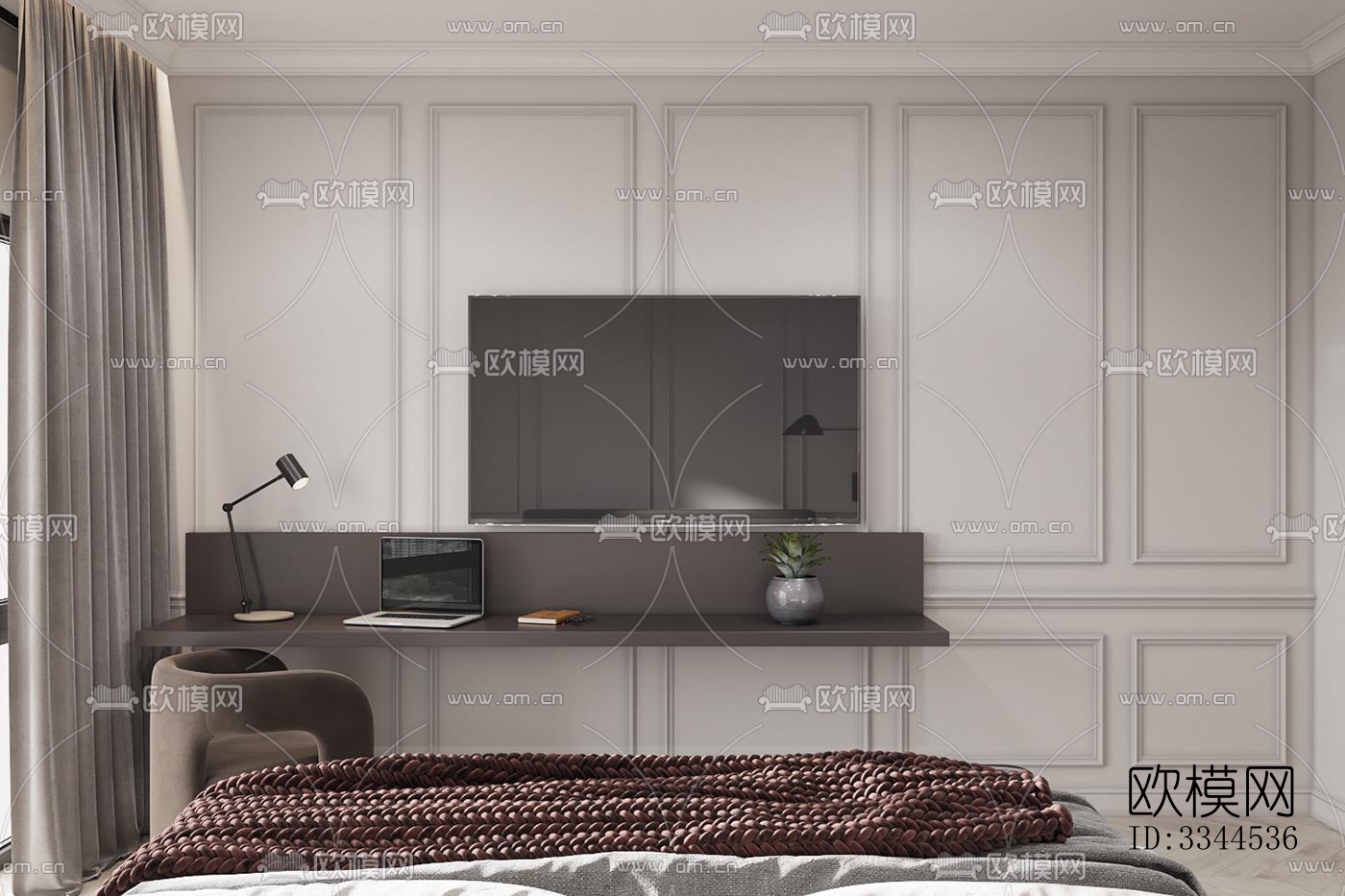 现代卧室效果图下载（渲染图5）