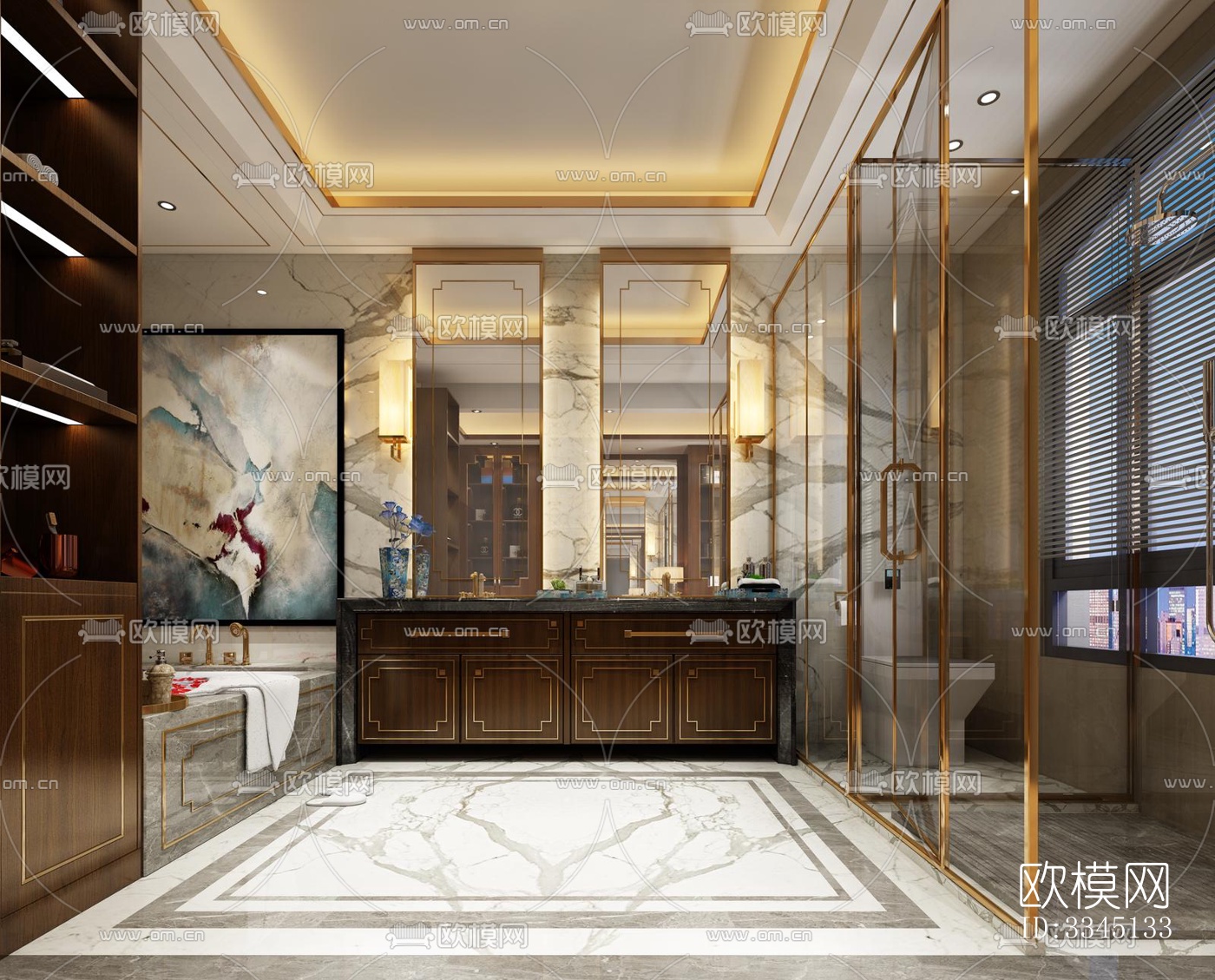 现代卫生间效果图下载（渲染图11）