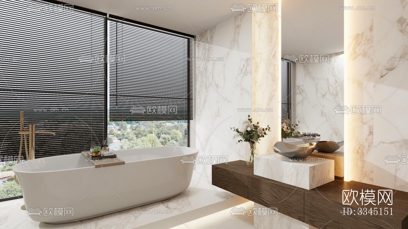 现代卫生间效果图下载（渲染图7）