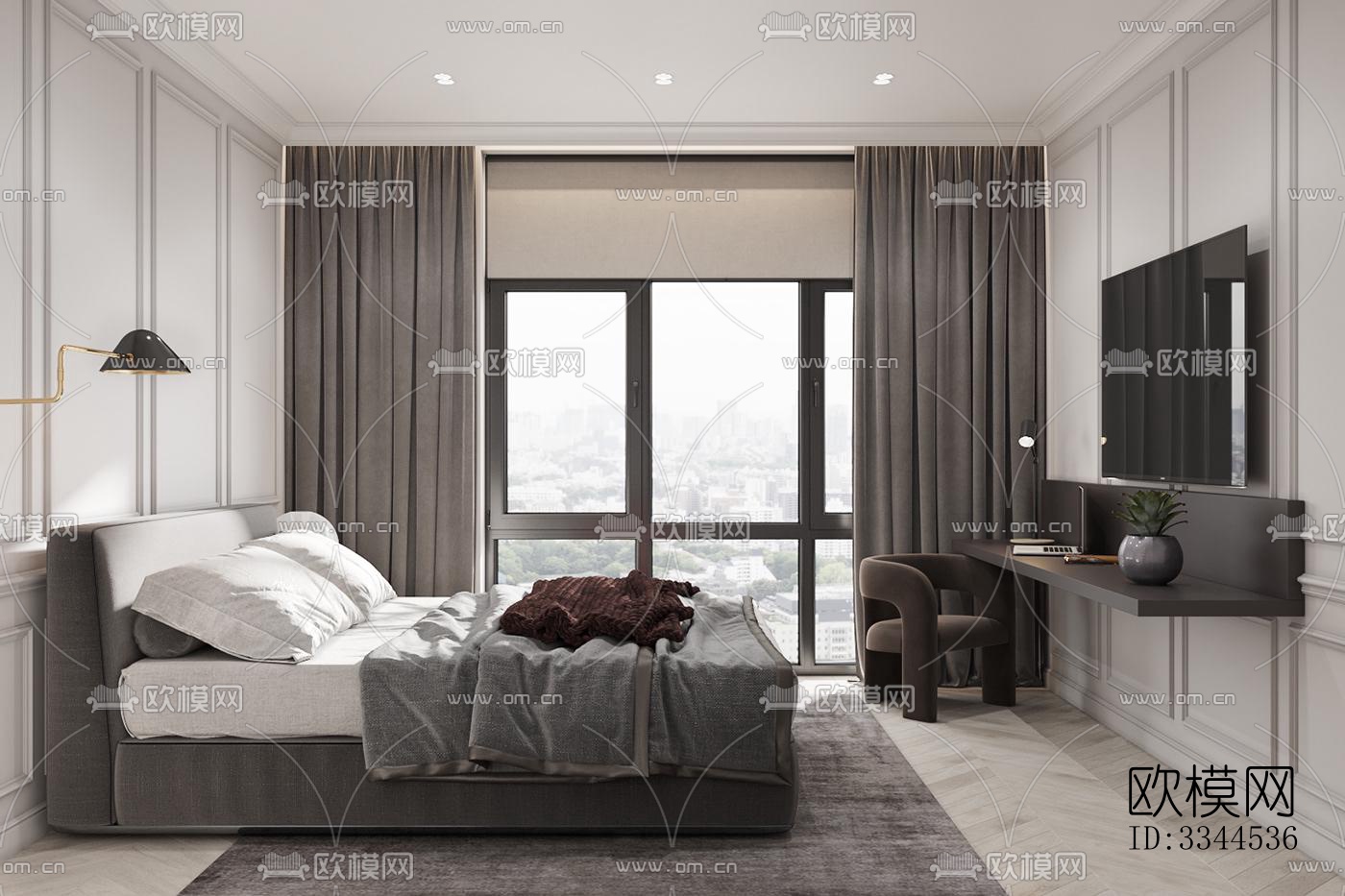 现代卧室效果图下载（渲染图2）