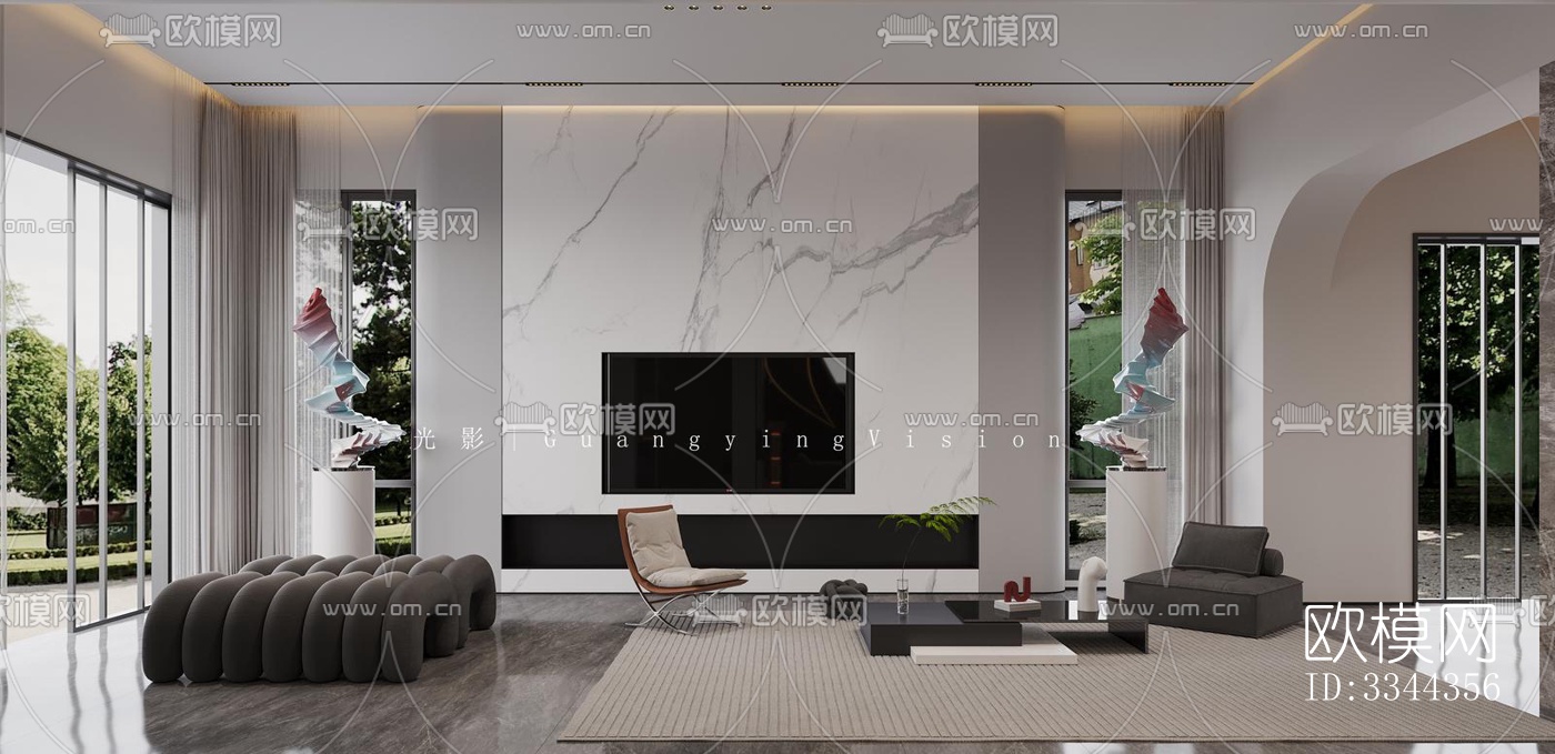 现代别墅效果图下载（渲染图3）