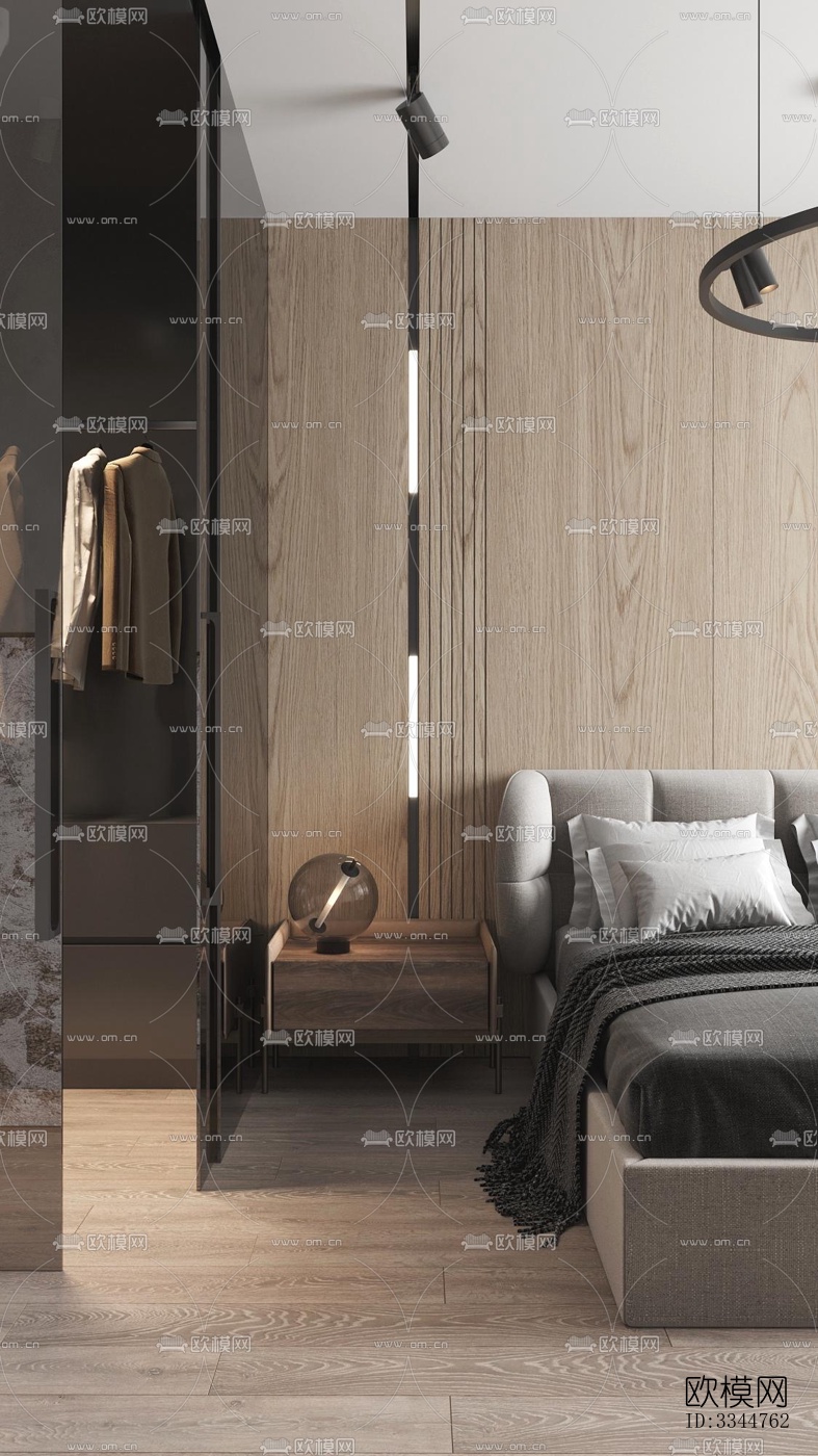 现代卧室效果图下载（渲染图3）