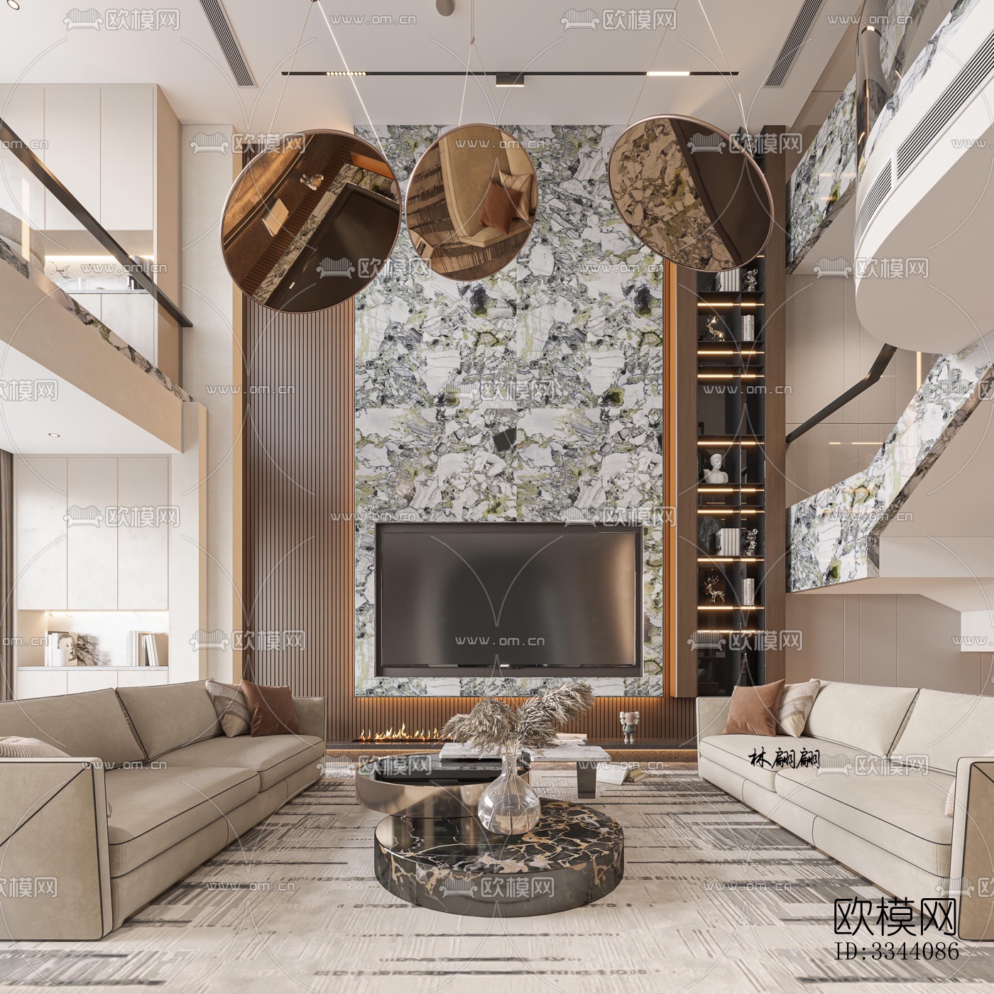 现代别墅效果图下载（渲染图1）