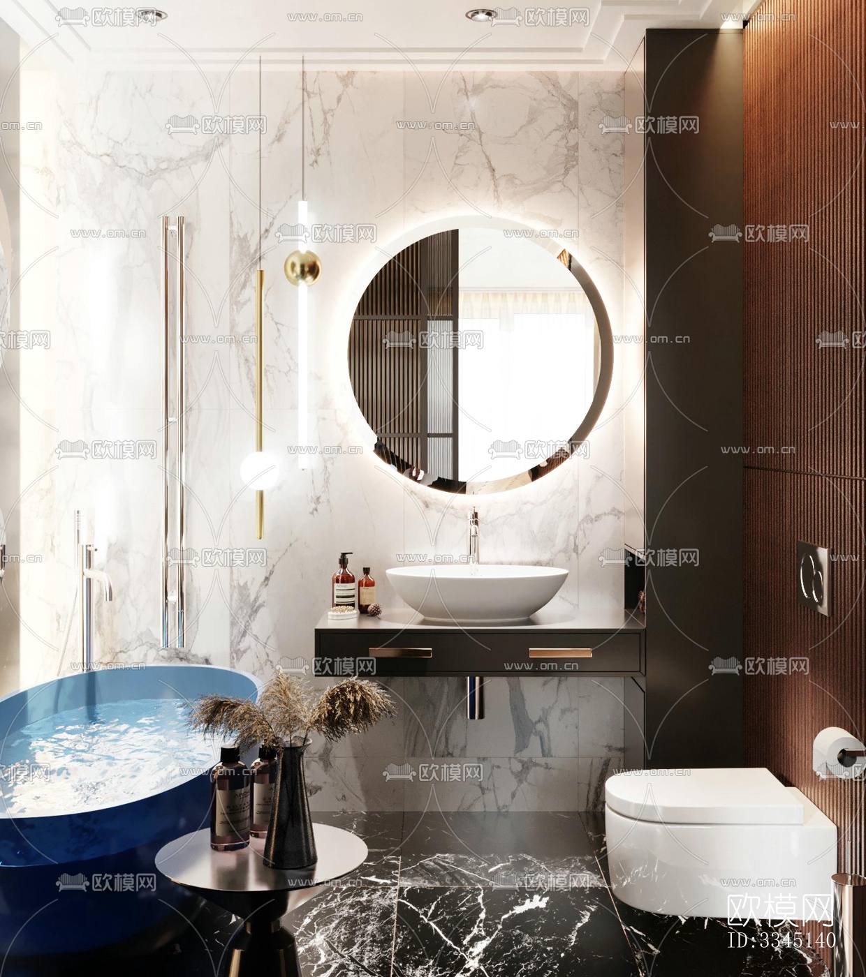 现代卫生间效果图下载（渲染图2）