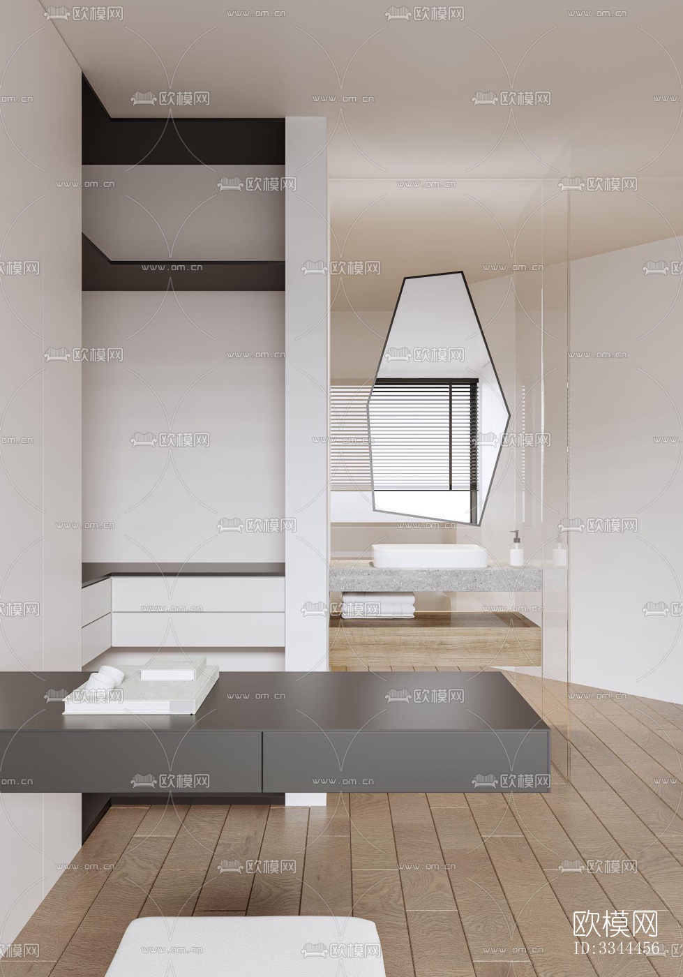 现代卧室效果图下载（渲染图4）