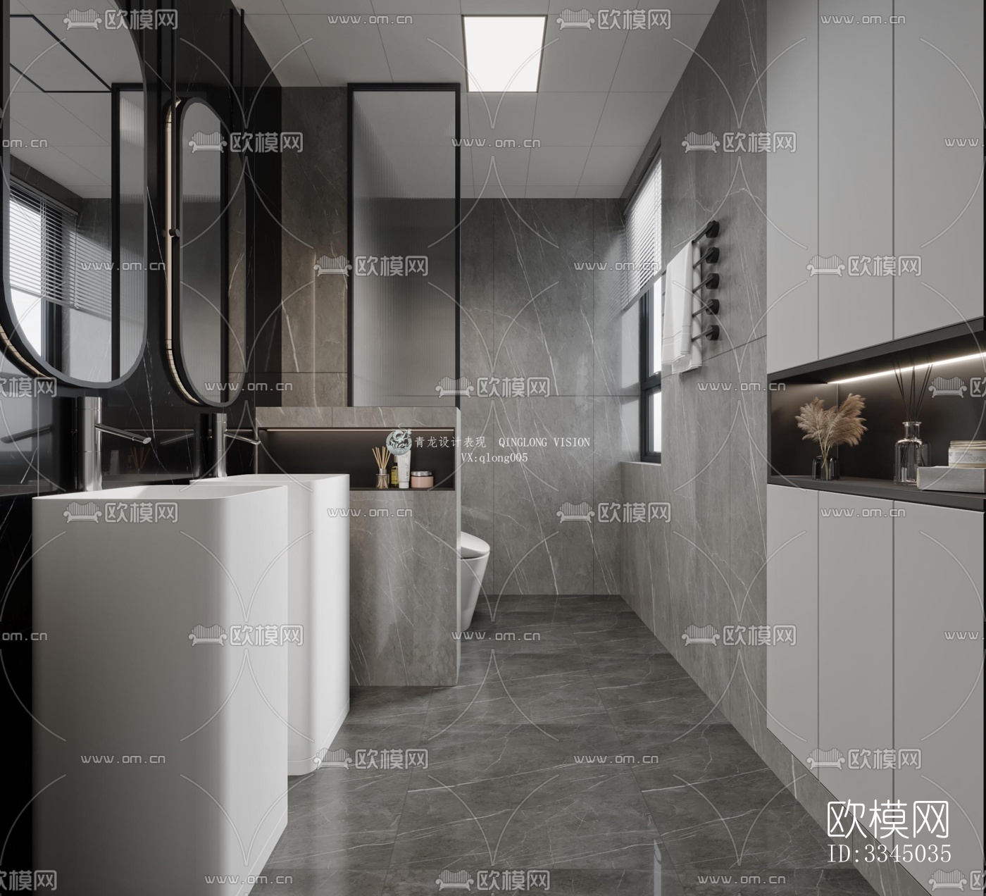 现代卫生间效果图下载（渲染图4）