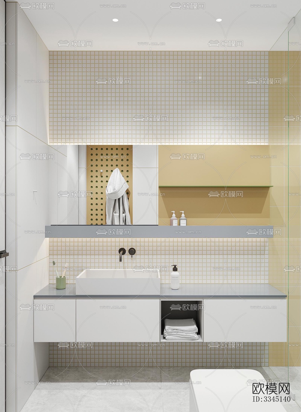 现代卫生间效果图下载（渲染图7）