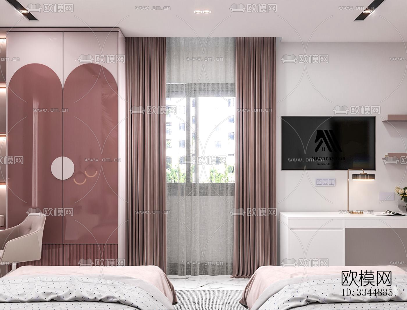 现代卧室效果图下载（渲染图5）