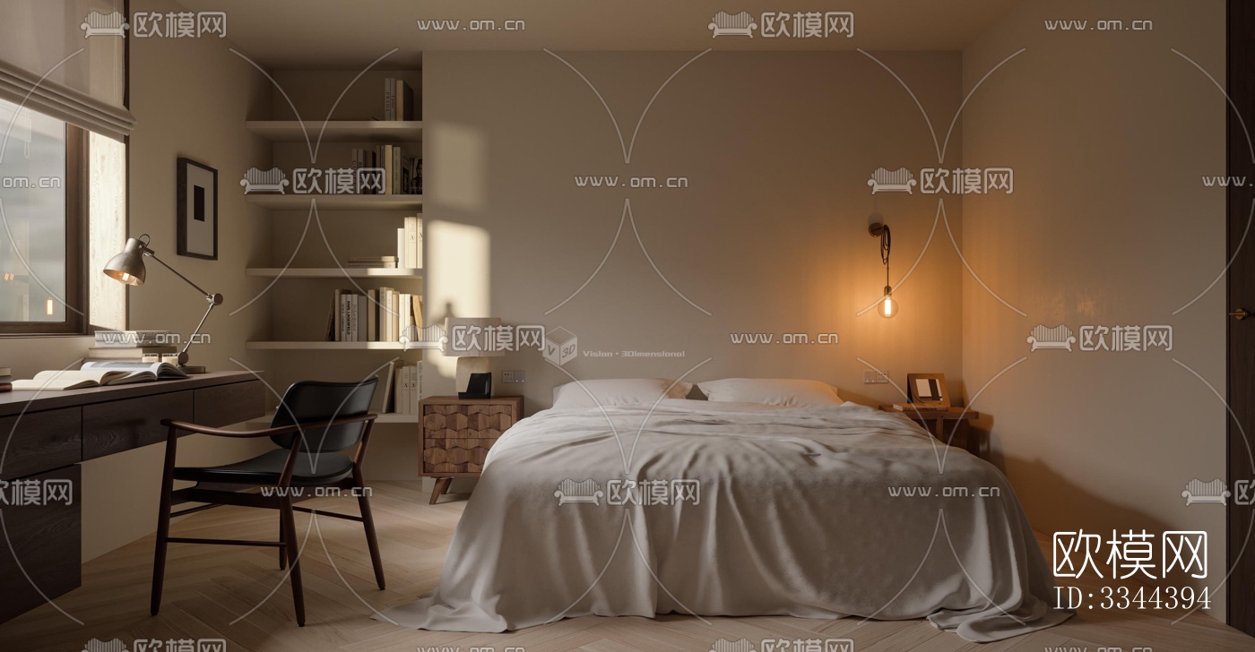 现代卧室效果图下载（渲染图2）