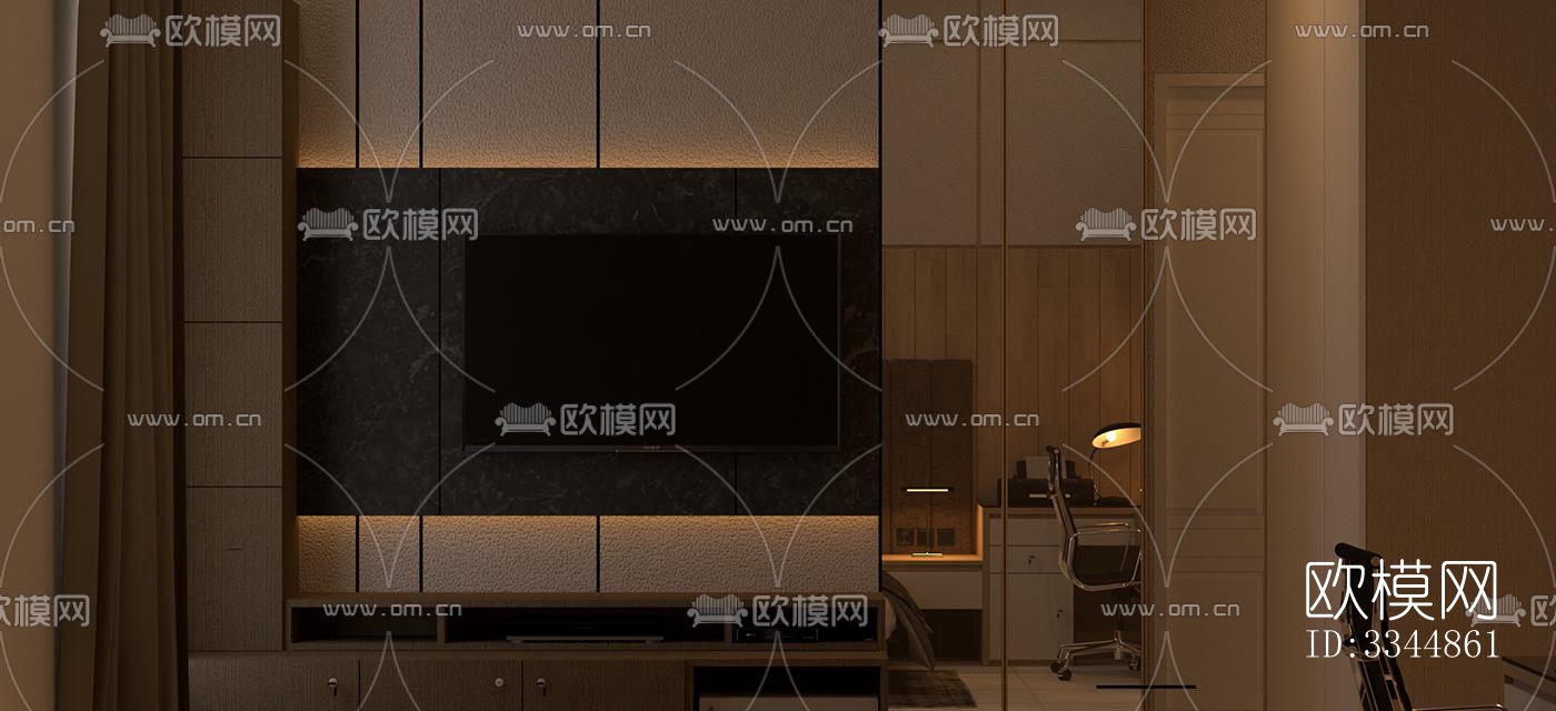 现代卧室效果图下载（渲染图10）