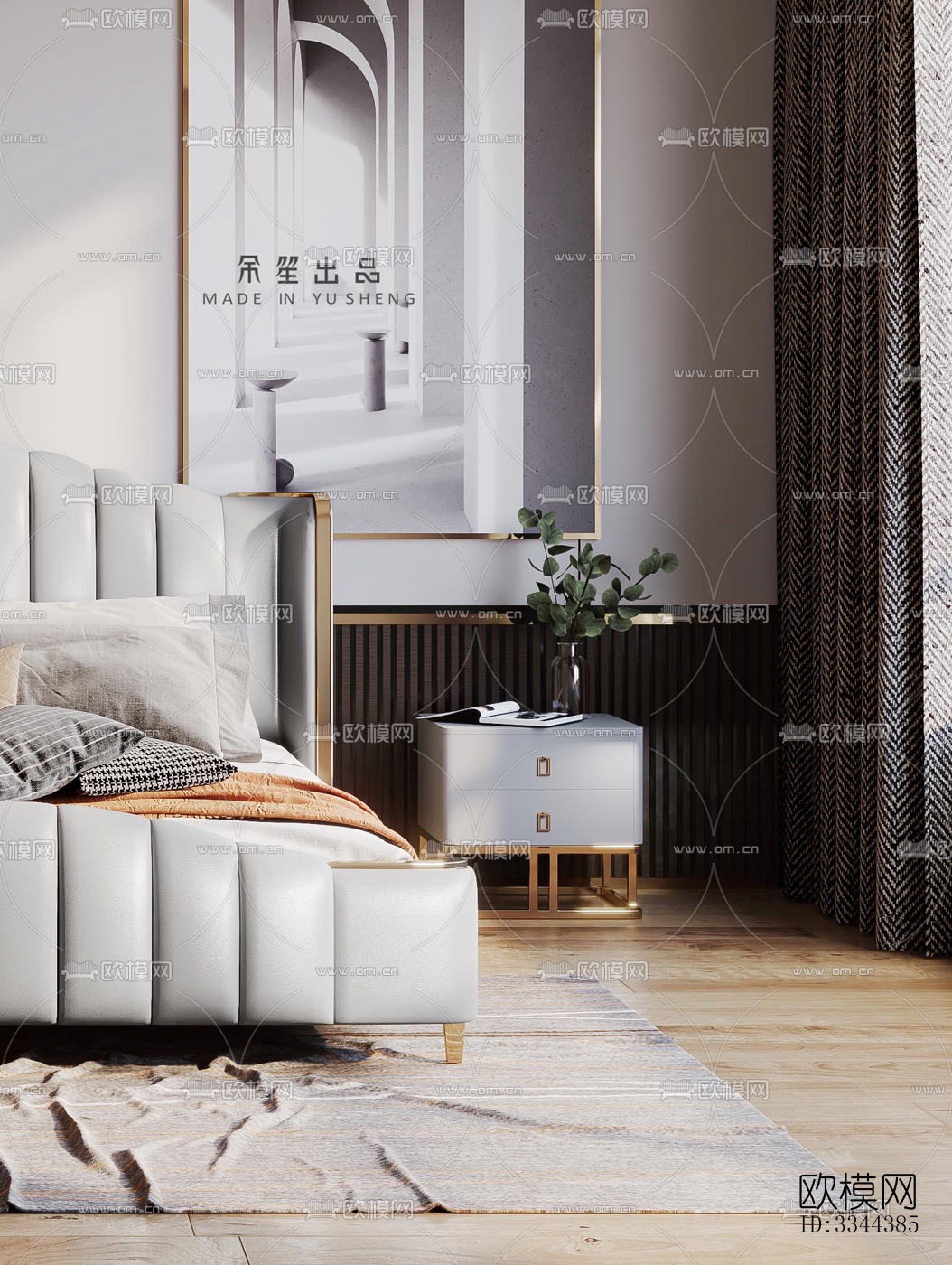 现代卧室效果图下载（渲染图2）